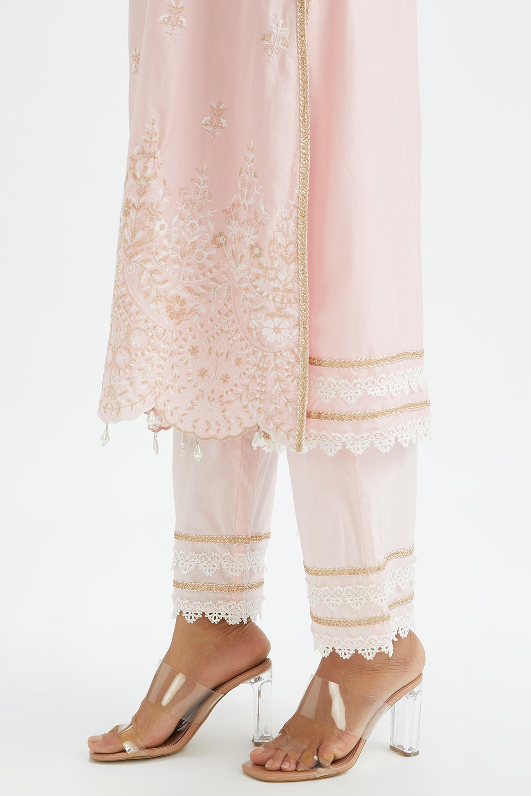 Swan Supima Cotton Pink Kurta Set