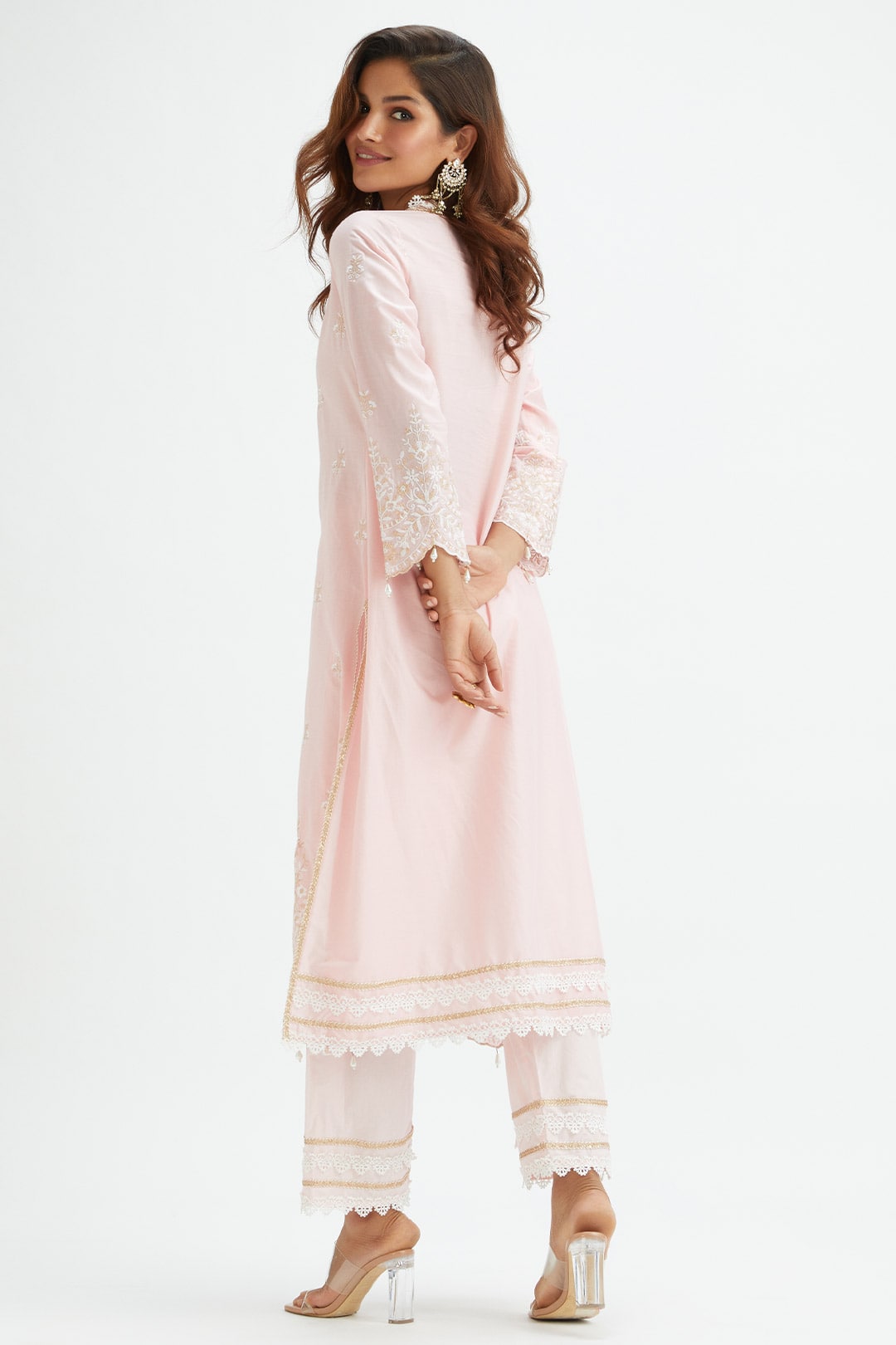 Swan Supima Cotton Pink Kurta Set