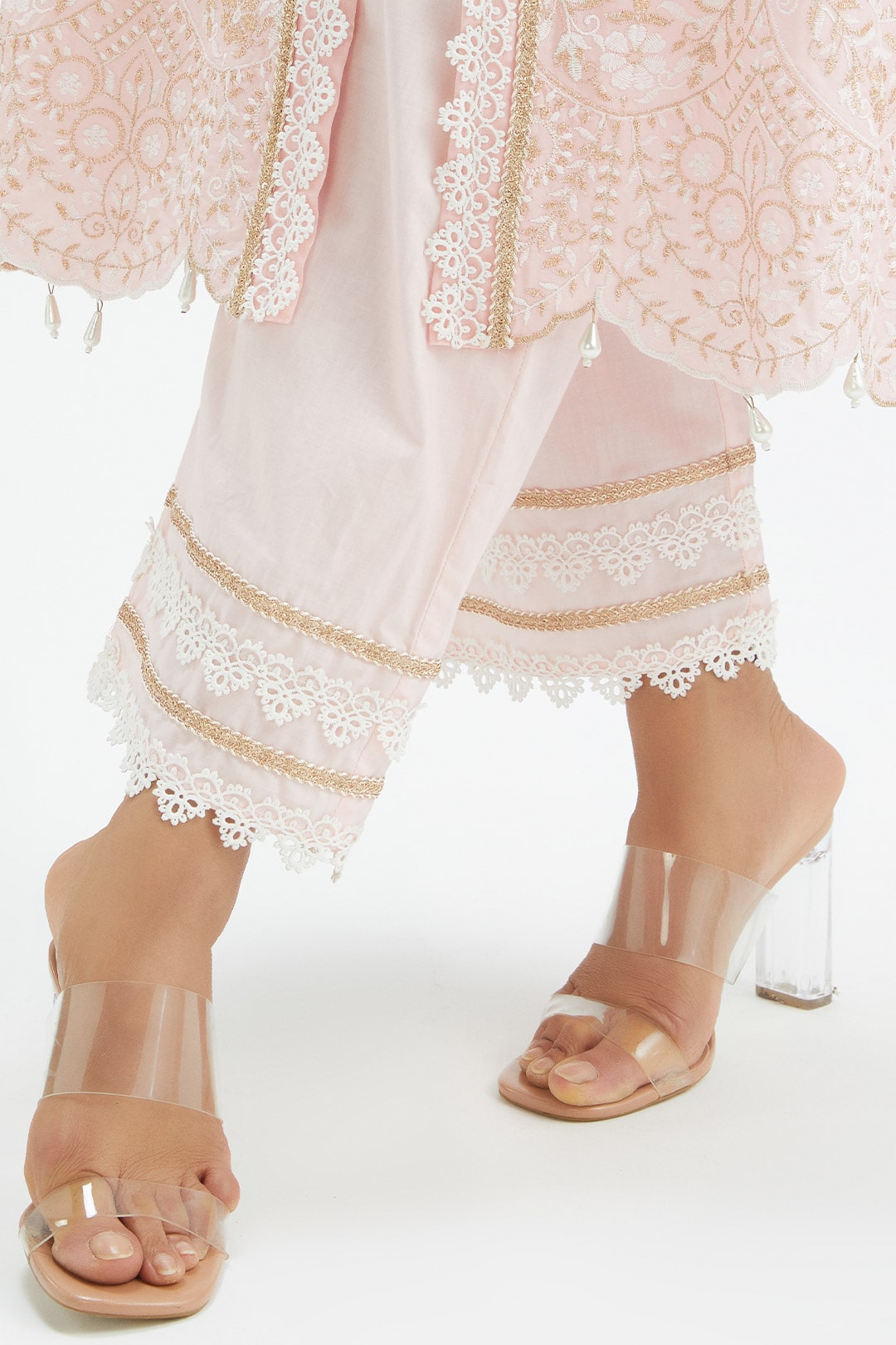 Swan Supima Cotton Pink Kurta Set