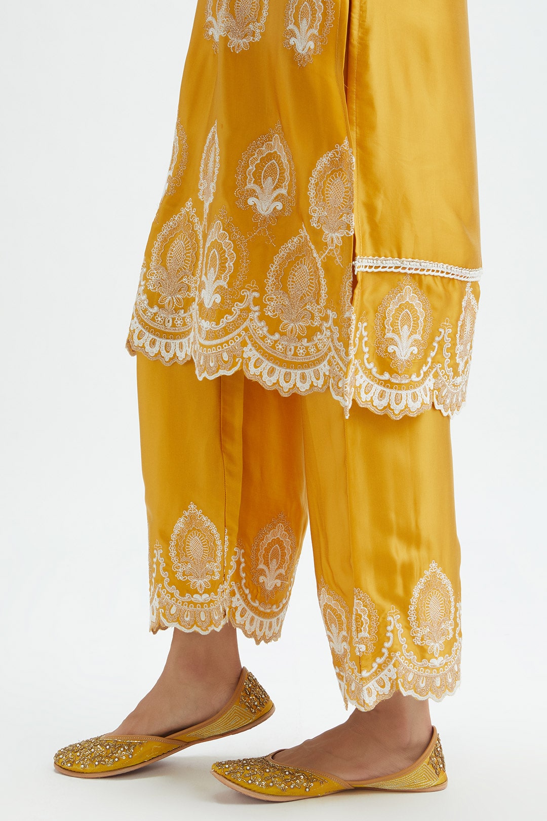 Sydney Cupro Silk Orange Kurta Set