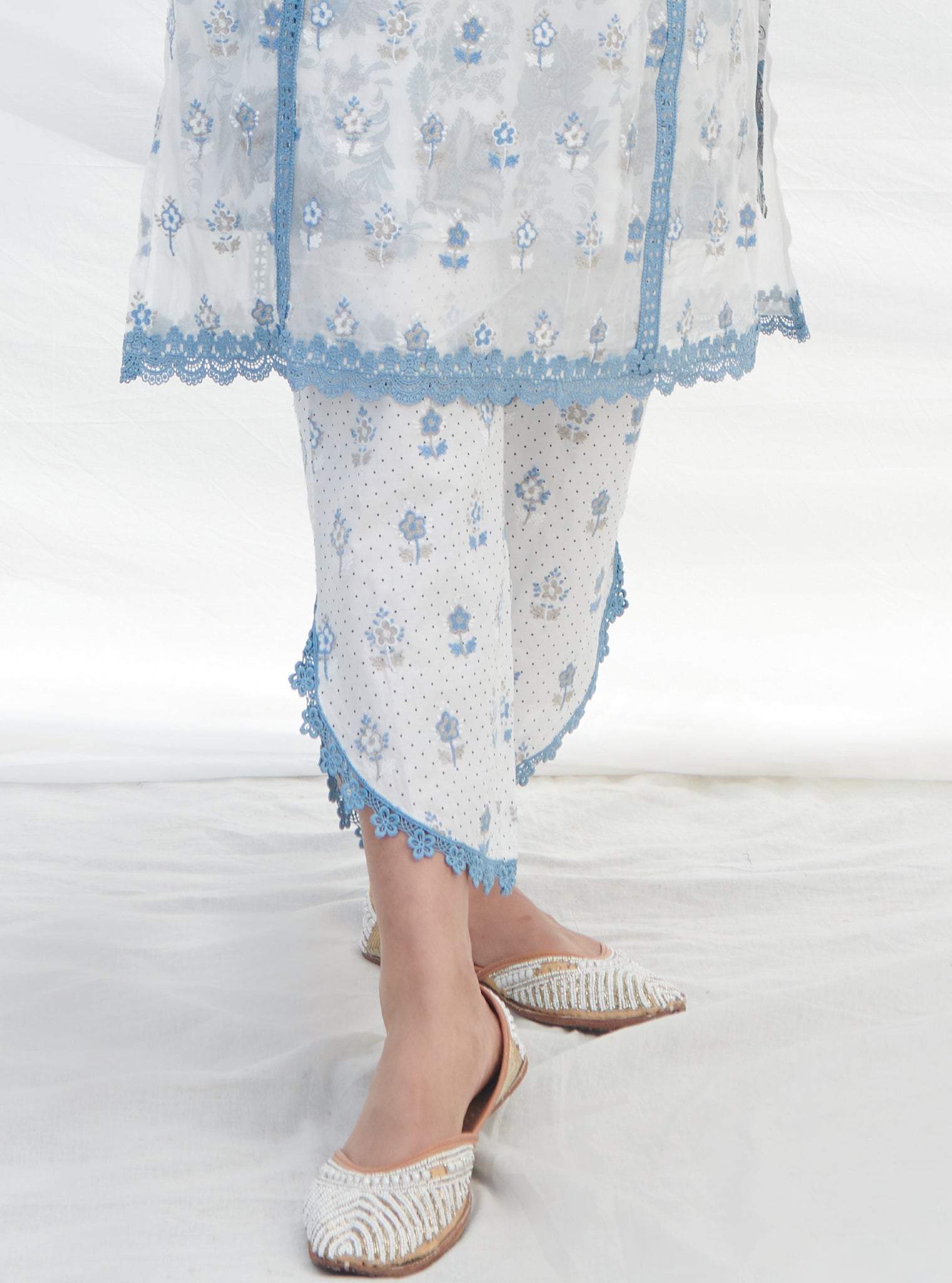 Terra Organza Blue Kurta Set