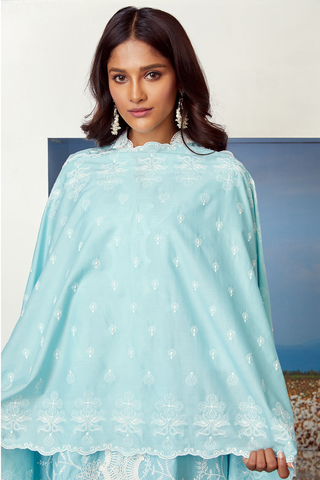 Mulmul Supima Cotton Tiffany Turq Kurta