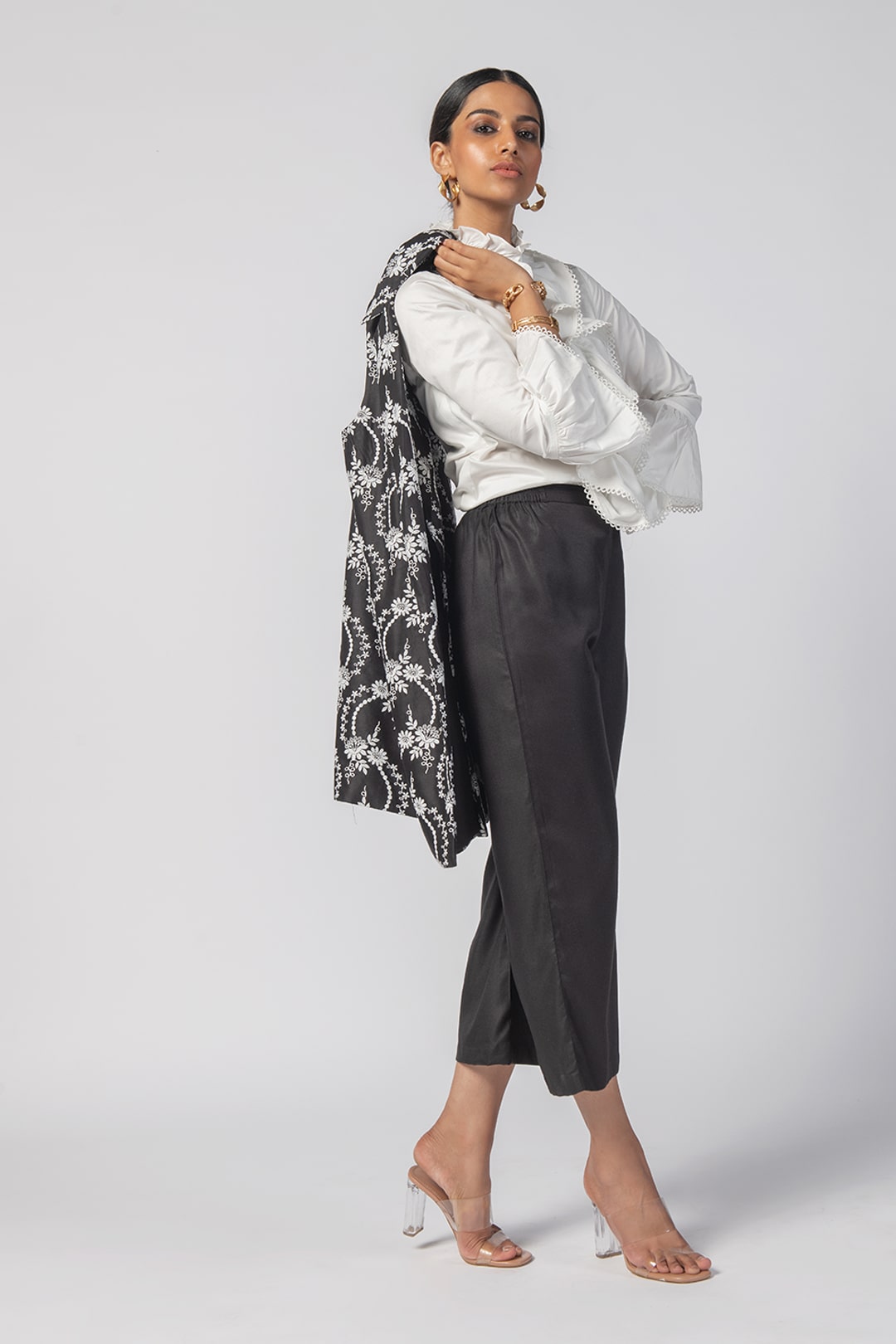 Tiare Wool Black Jacket Co-Ord Set