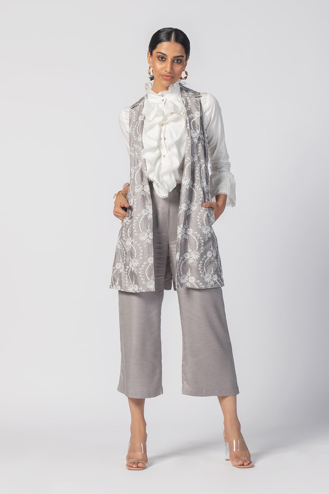 Mulmul Wool Tiare Grey Pant