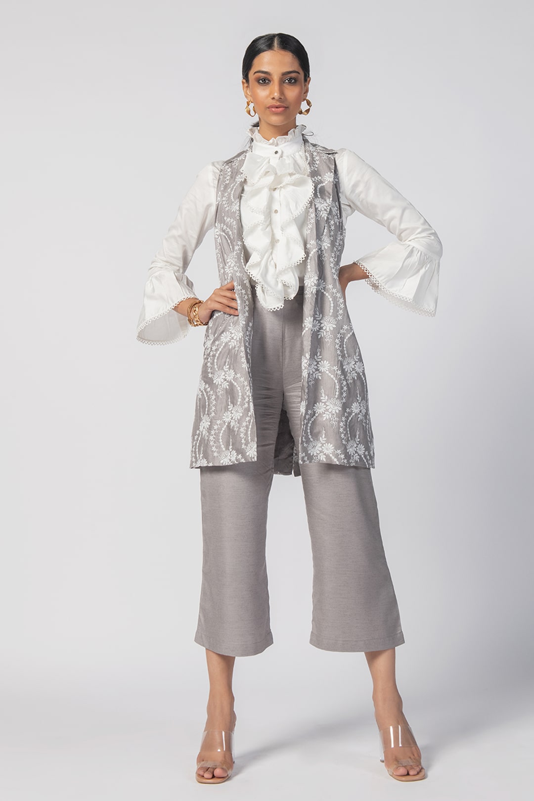 Tiare Wool Grey Jacket Co-Ord Set