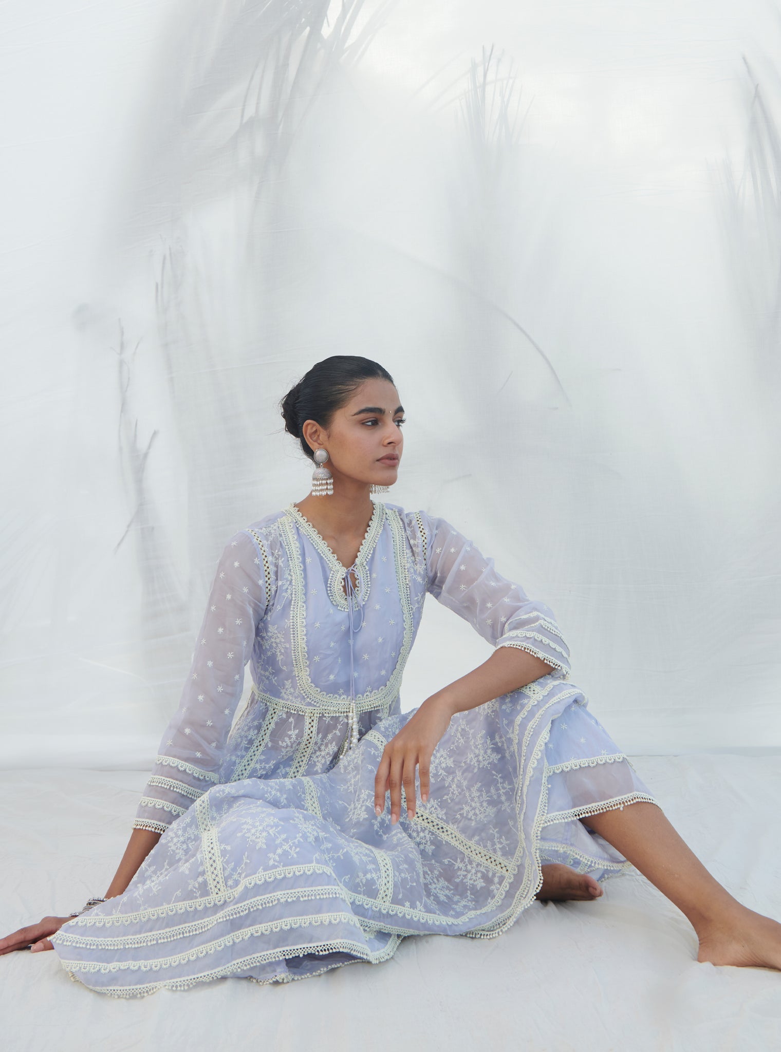 Tisca Organza Lilac Anarkali Kurta Set