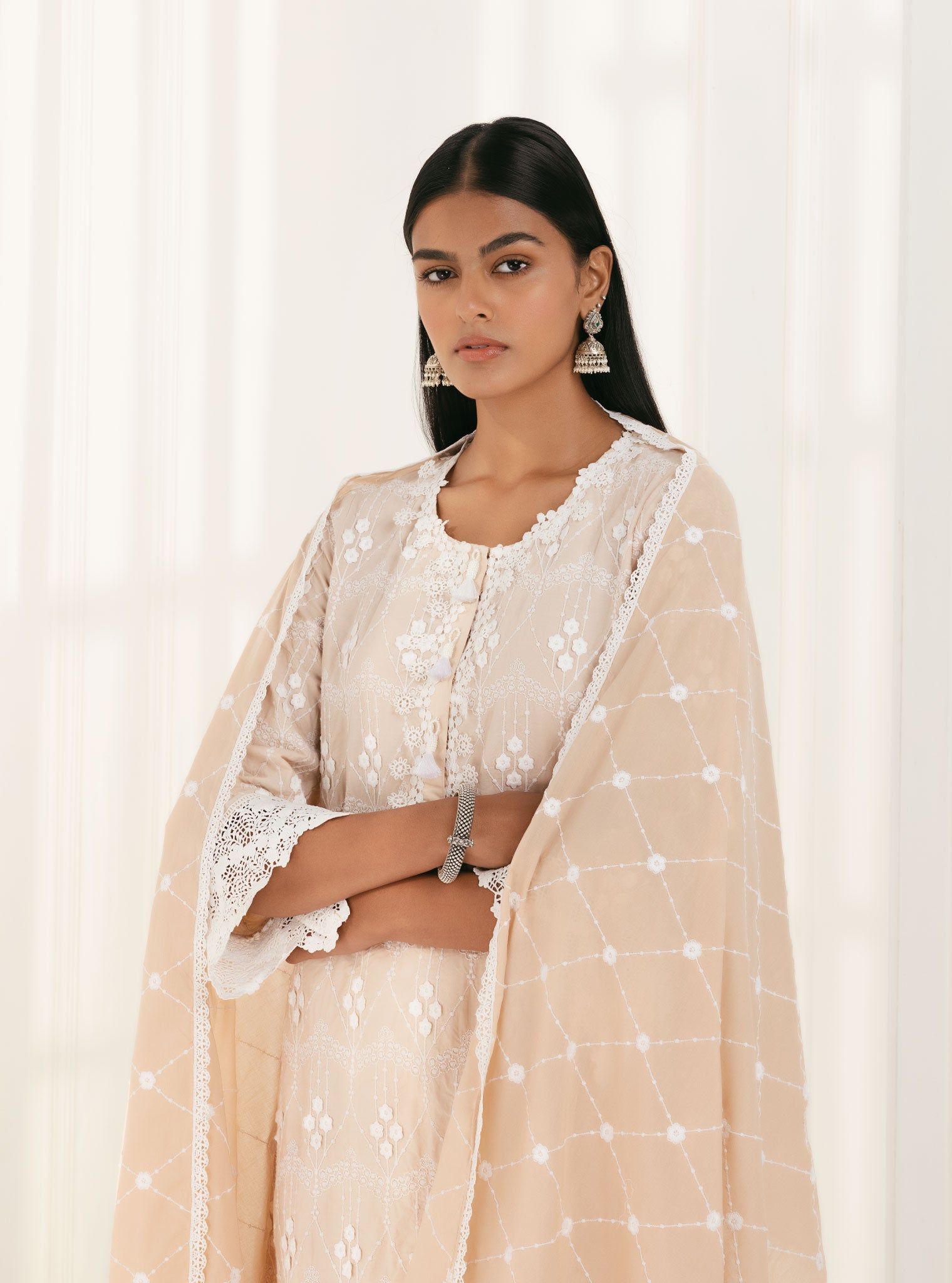 Tirchy Supima Cotton Beige Kurta Set