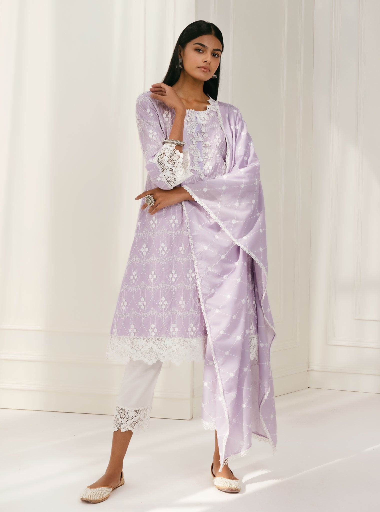 Tirchy Supima Cotton Lilac Kurta Set