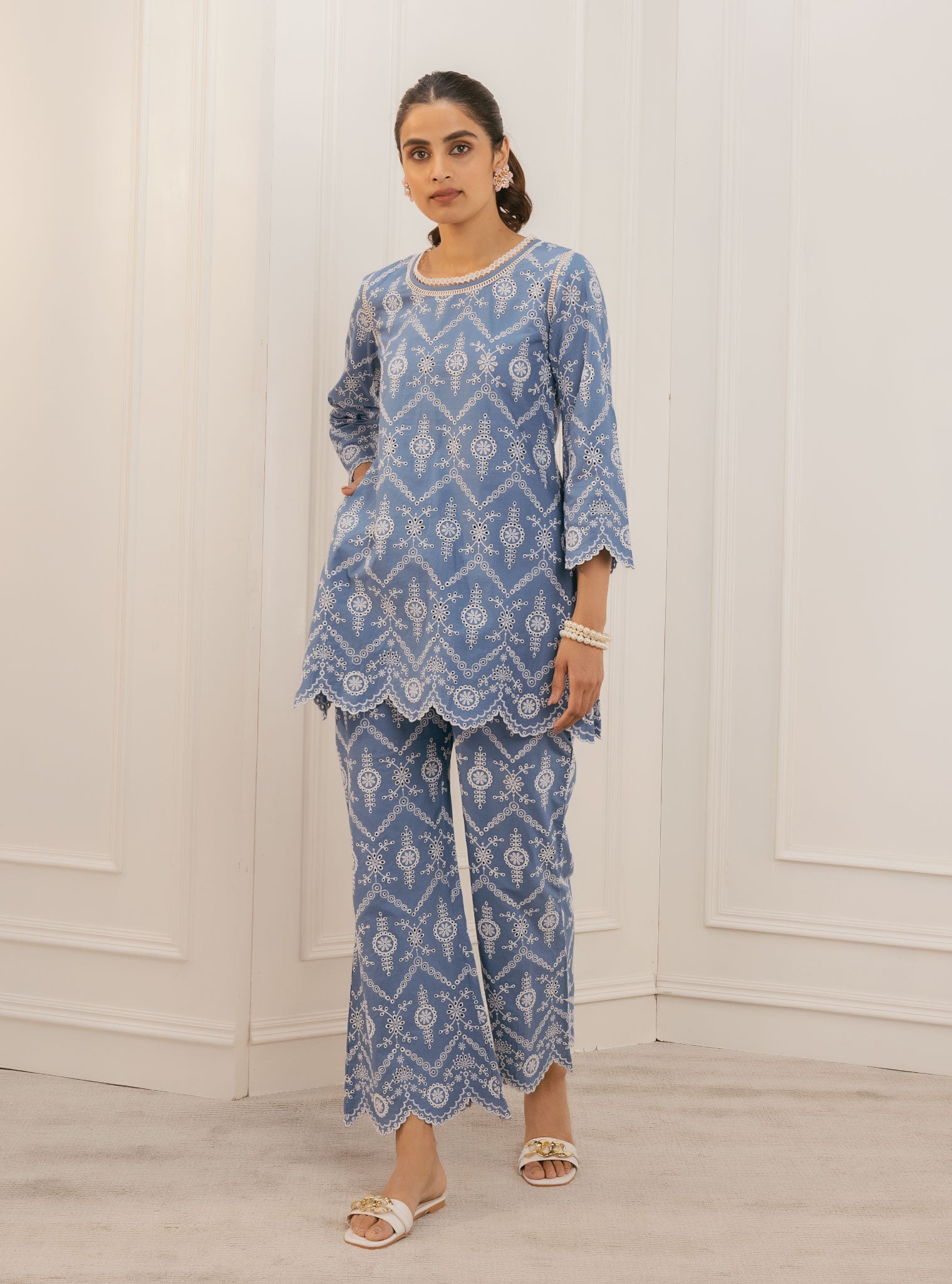 Evelyn Supima Cotton Denim Top Set
