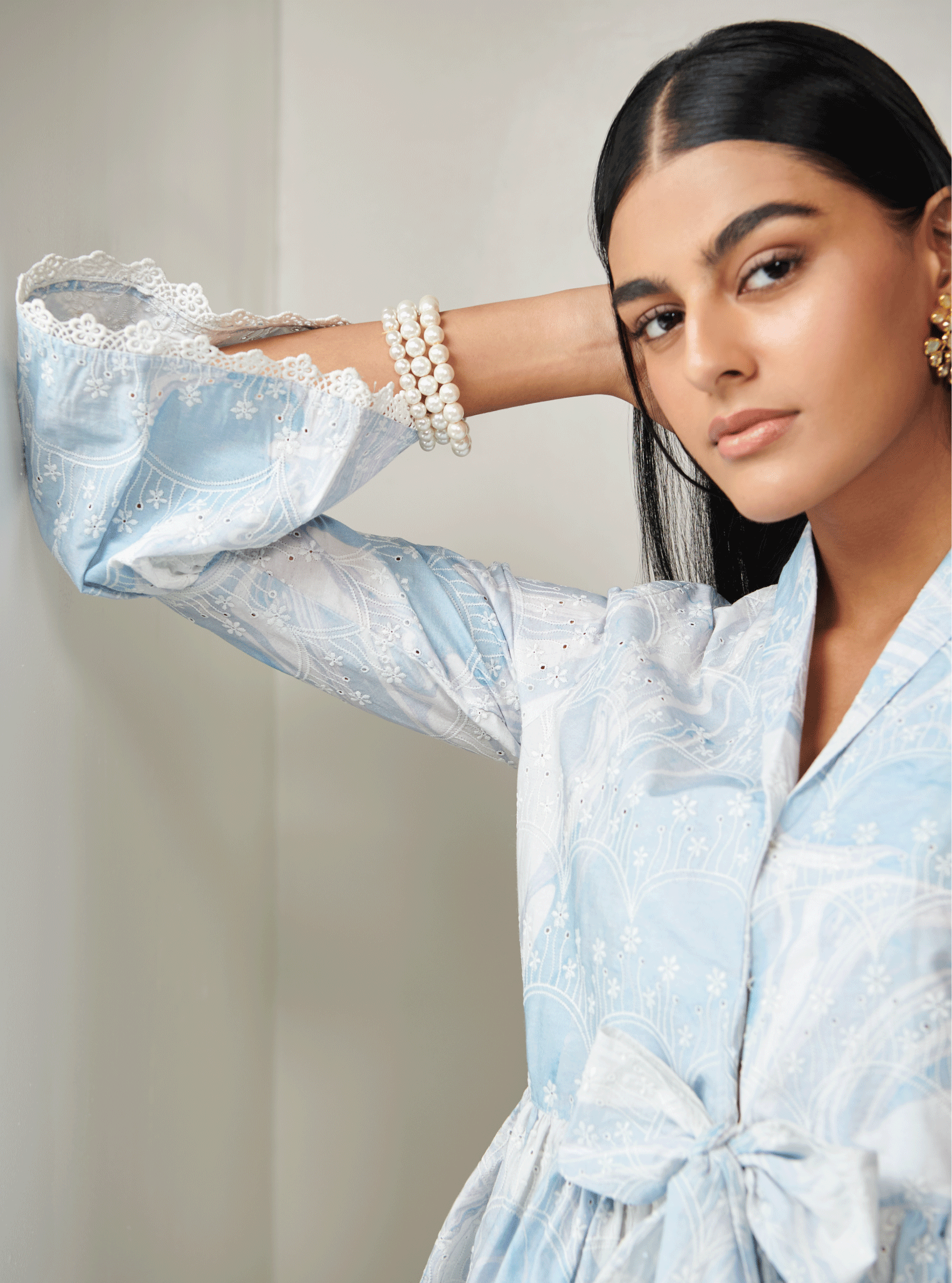 Fiorita Supima Cotton Blue Top with Pant Set