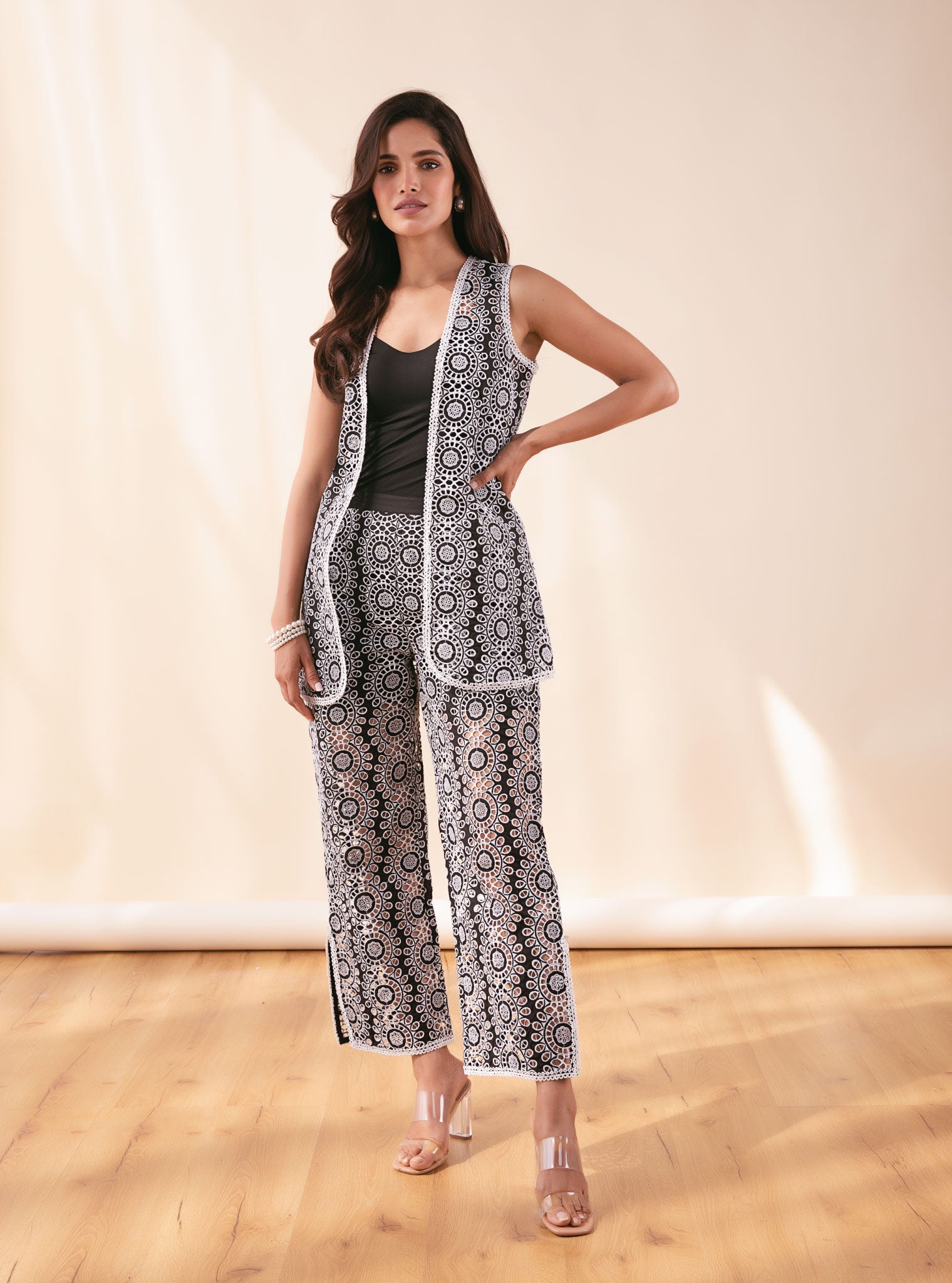 Willow Supima Cotton Black Top with Pant Set