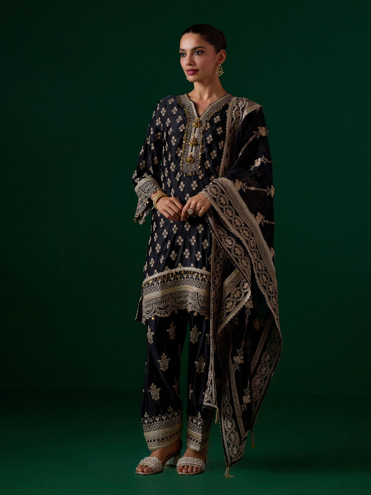 Elira Cupro Black Kurta Set