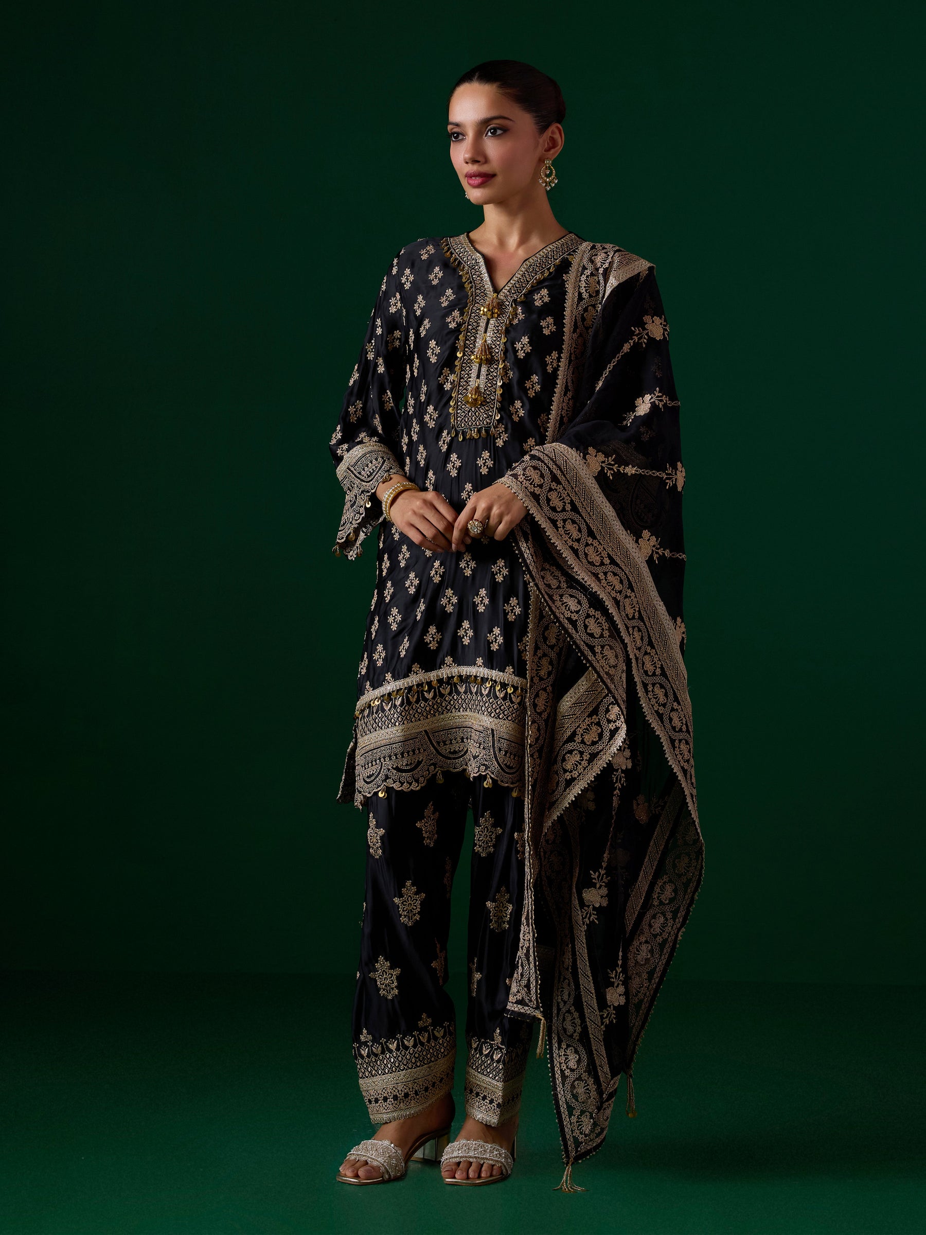 Elira Cupro Black Kurta Set
