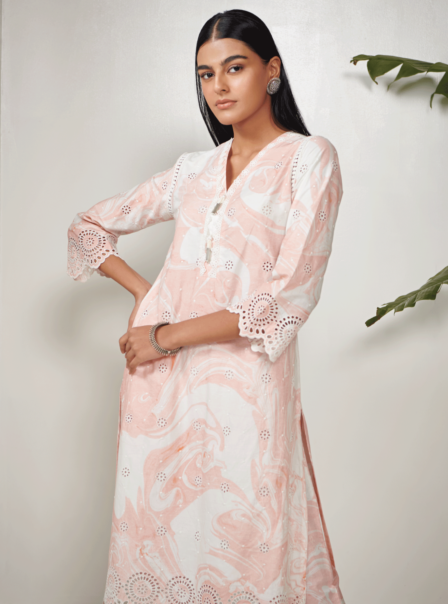 Carrara Supima Cotton Pink Kurta Set