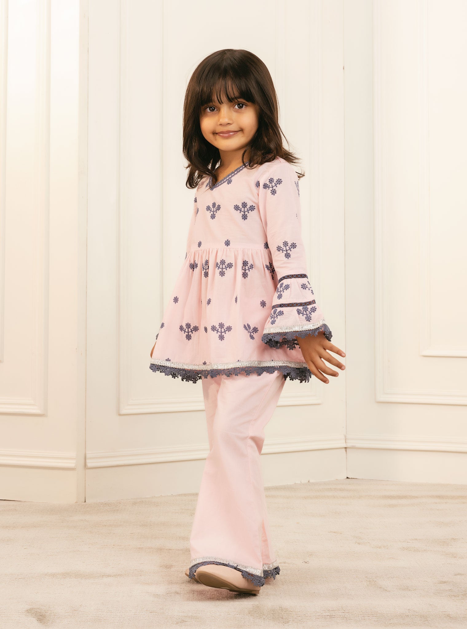 Bud Supima Cotton Pink Kurta Set