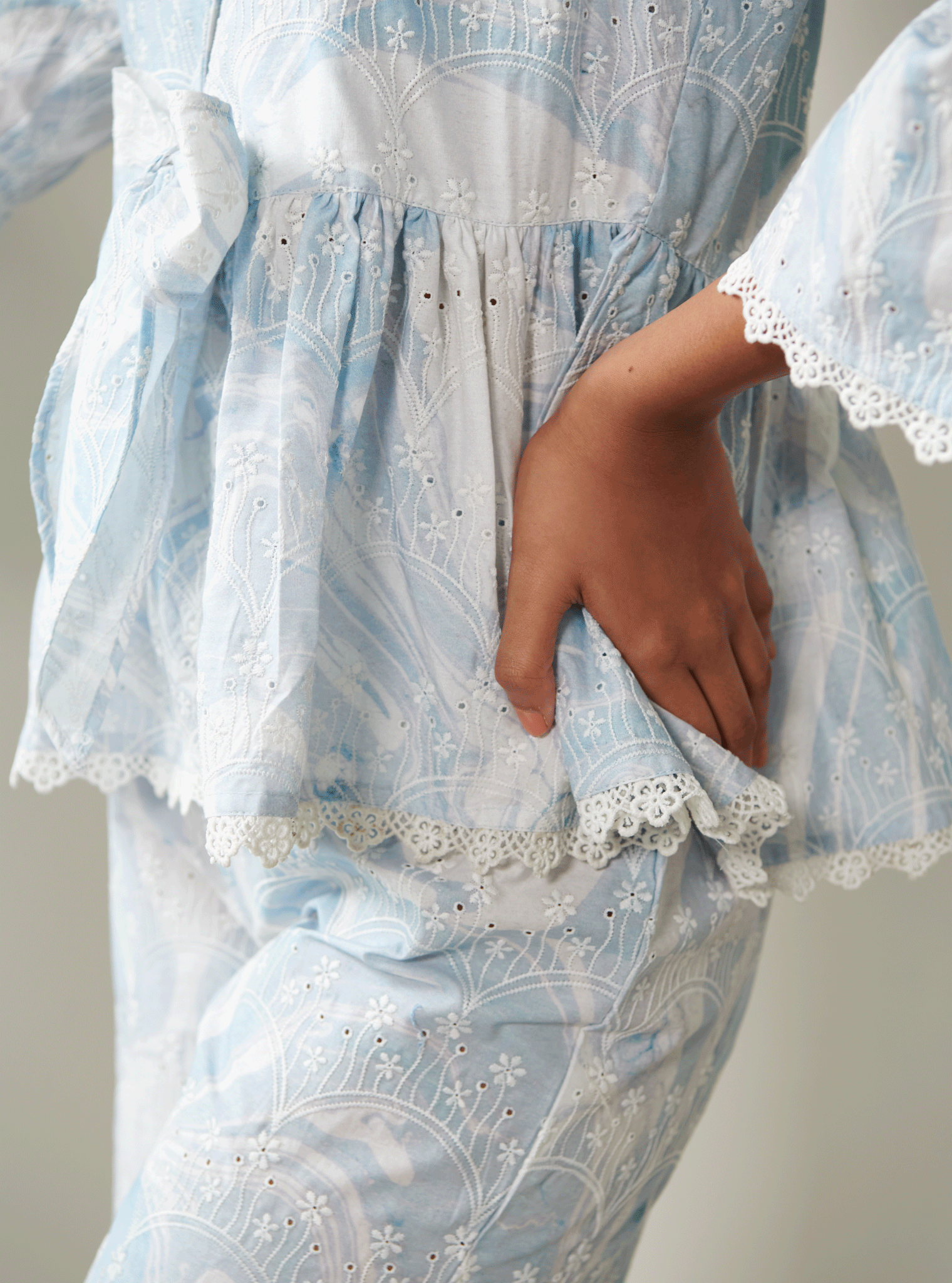 Fiorita Supima Cotton Blue Top with Pant Set