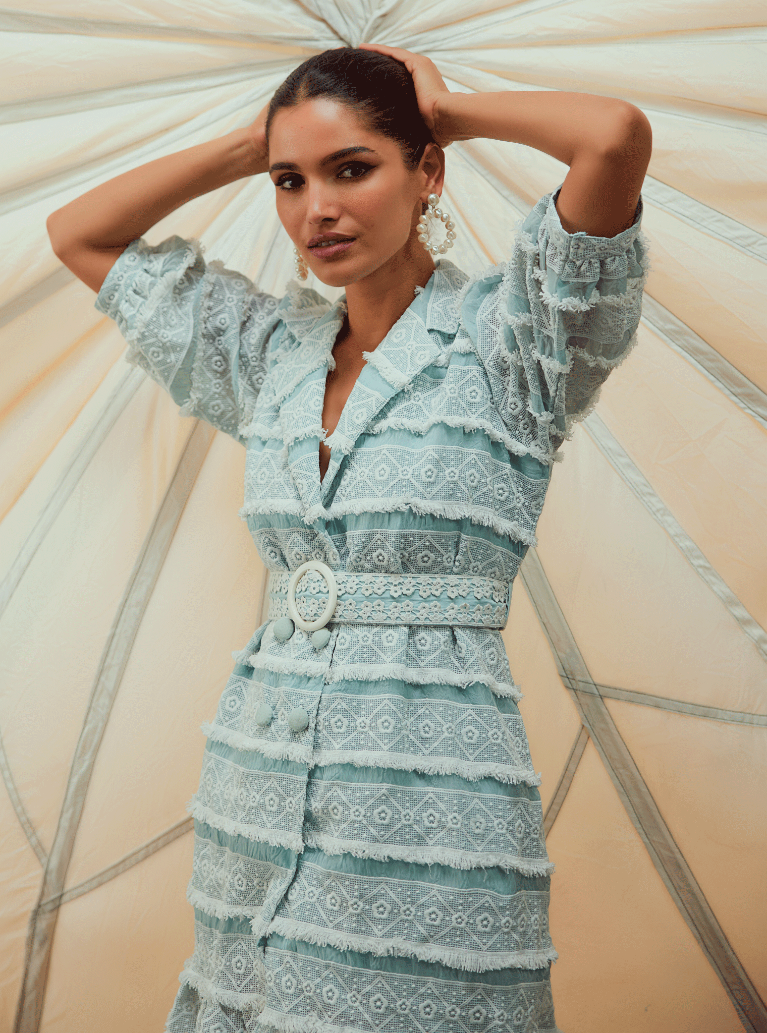 Cass Organza Light Blue Dress