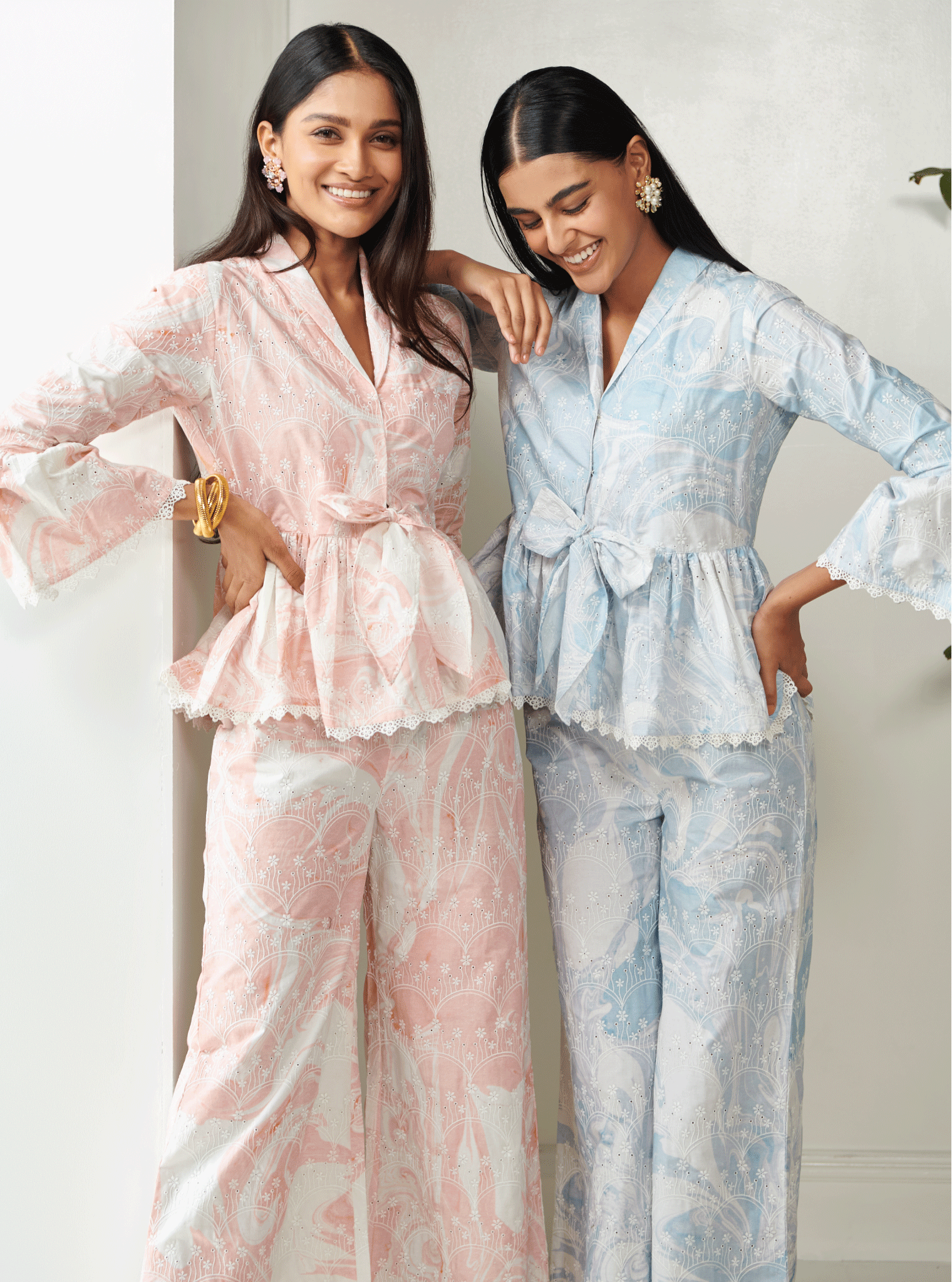 Fiorita Supima Cotton Pink Top with Pant Set