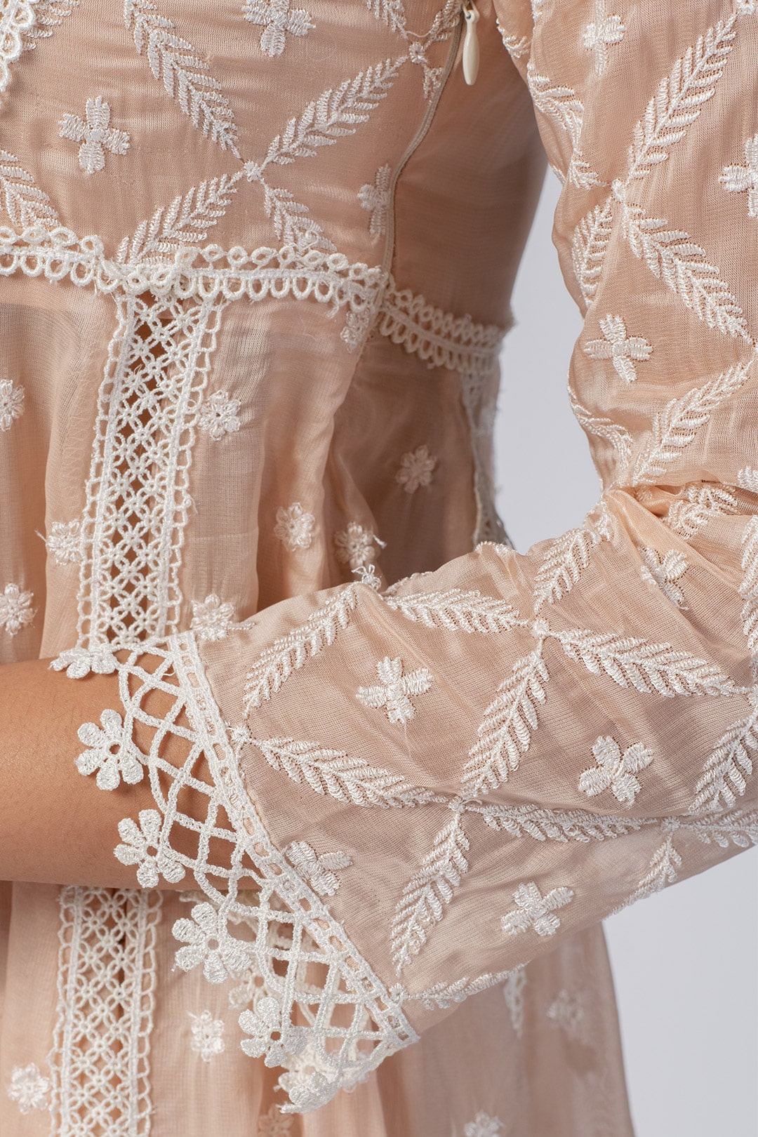 Valerie Tencel Luxe Organza Beige Kurta Set