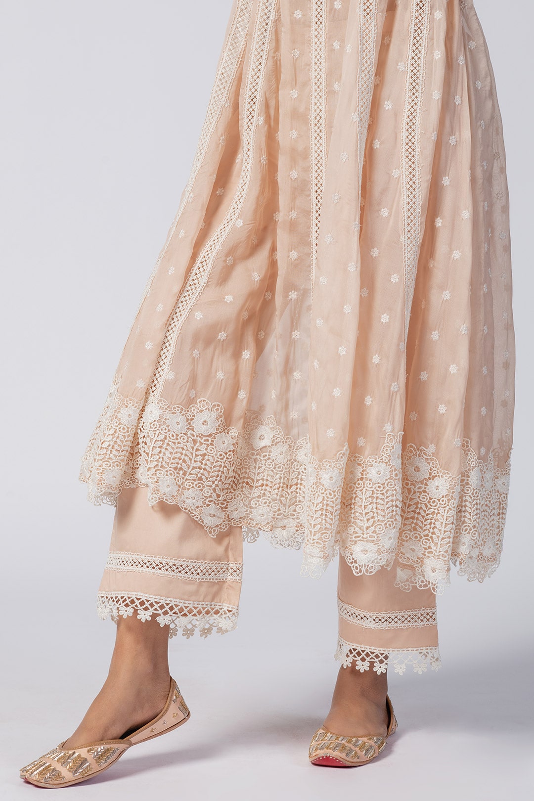 Valerie Tencel Luxe Organza Beige Kurta Set