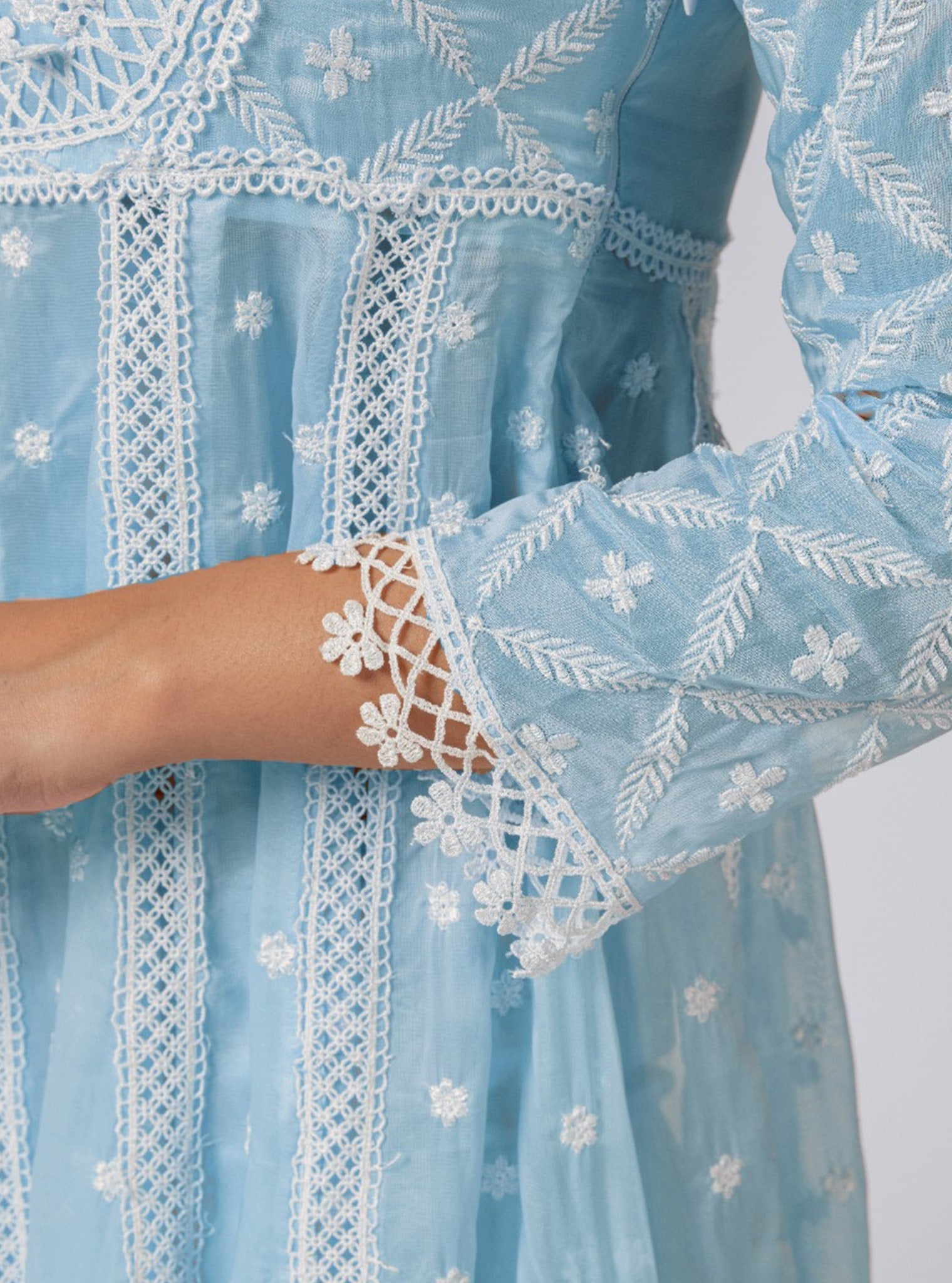 Valerie Organza Blue Anarkali Kurta Set