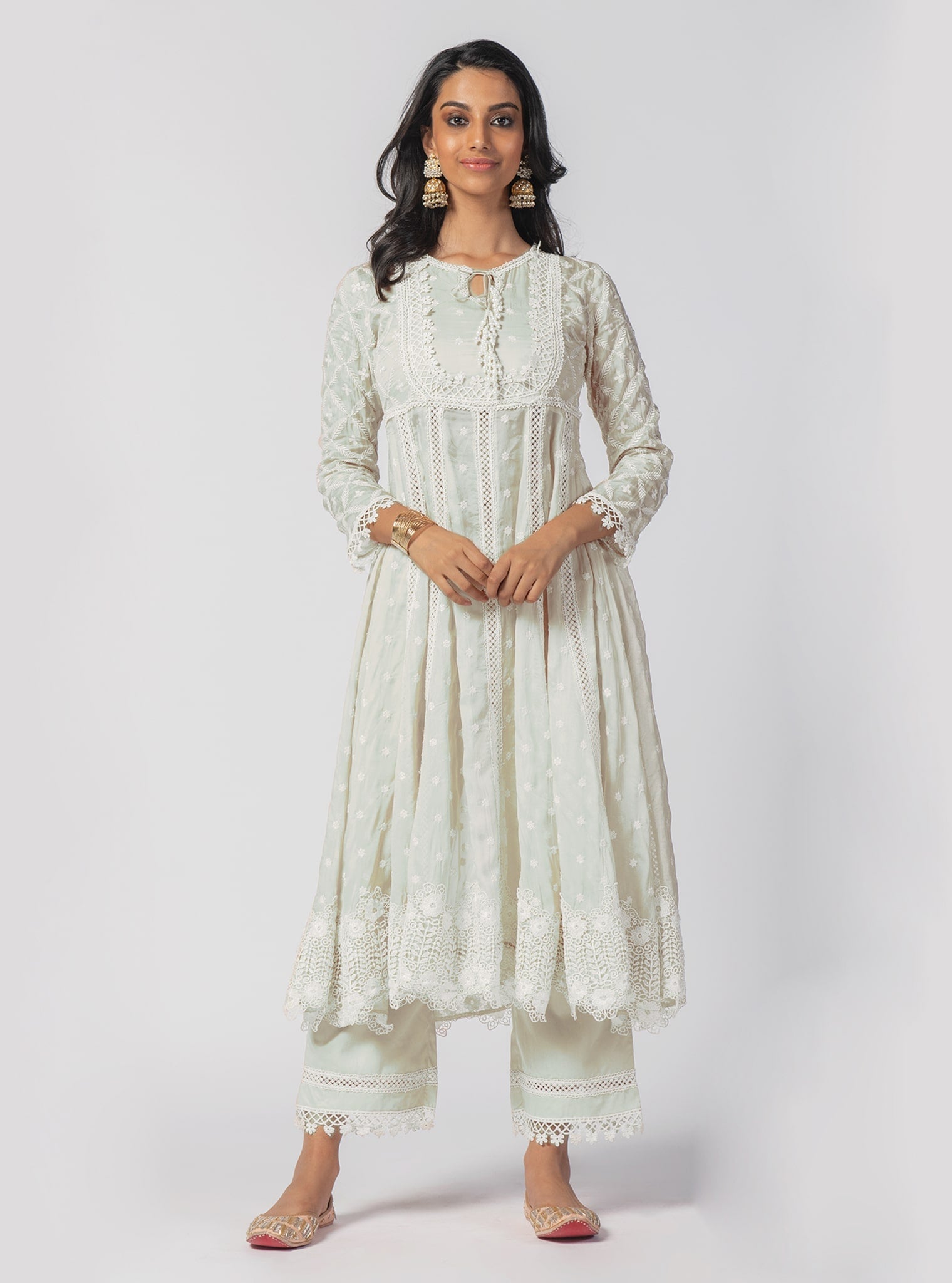 Valerie Organza Off White Anarkali Kurta Set