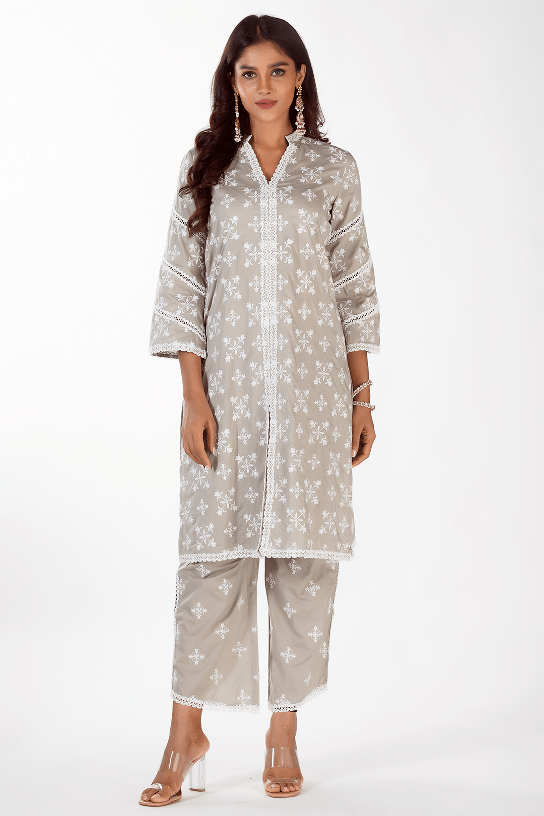 Vera Supima Cotton Grey Kurta Set