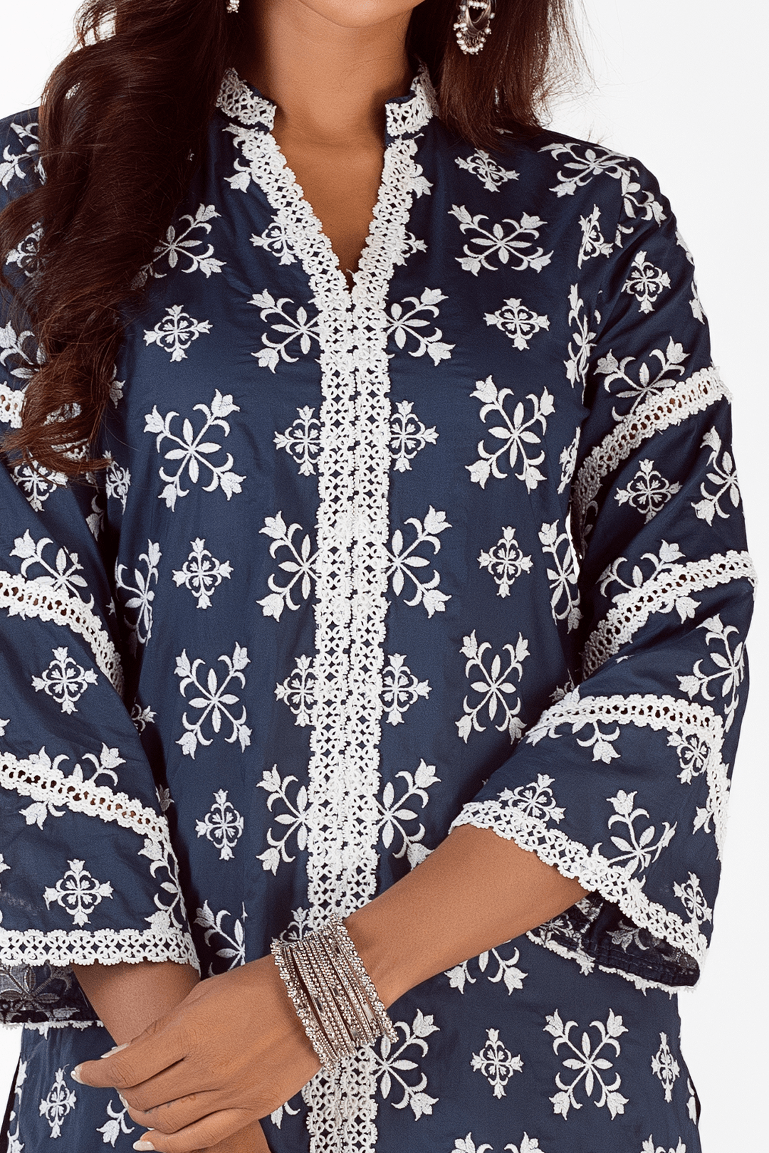 Vera Supima Cotton Navy Kurta Set