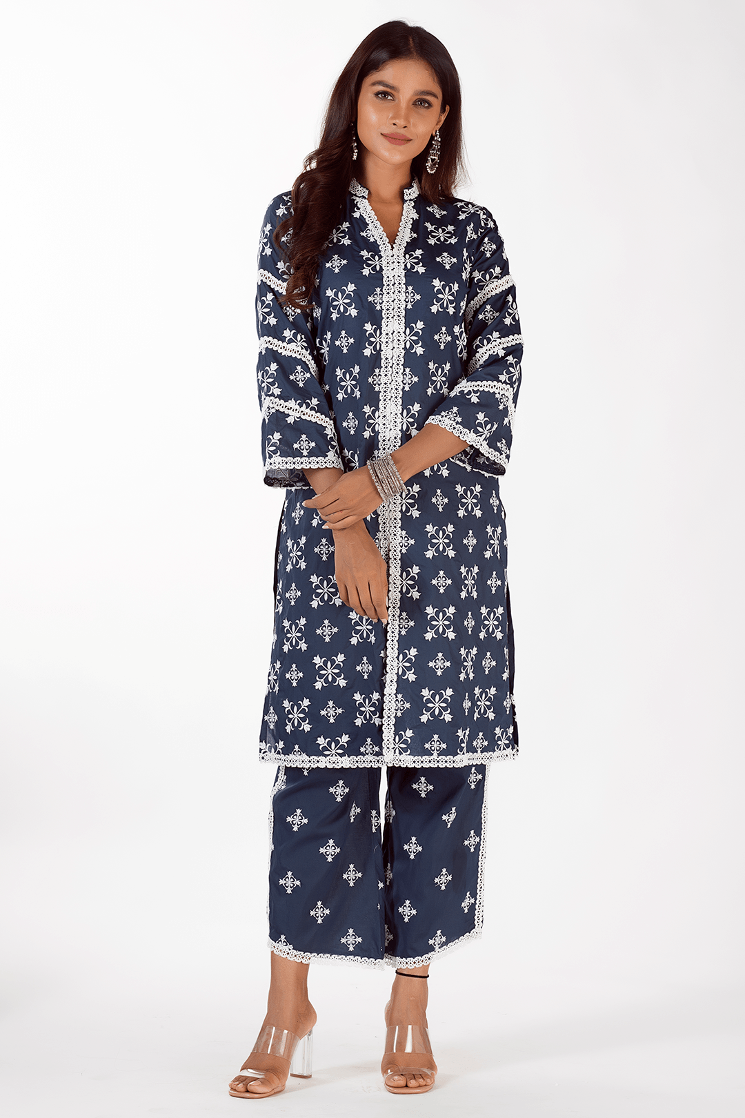 Vera Supima Cotton Navy Kurta Set