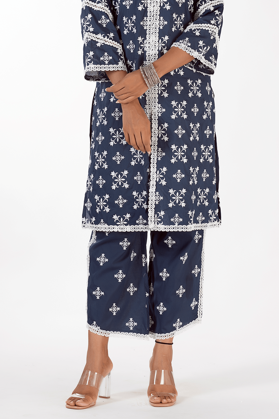 Vera Supima Cotton Navy Kurta Set