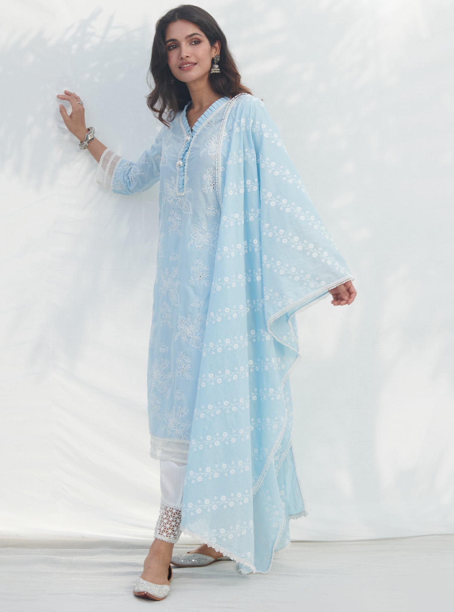 Verlem Supima Cotton Blue Kurta Set