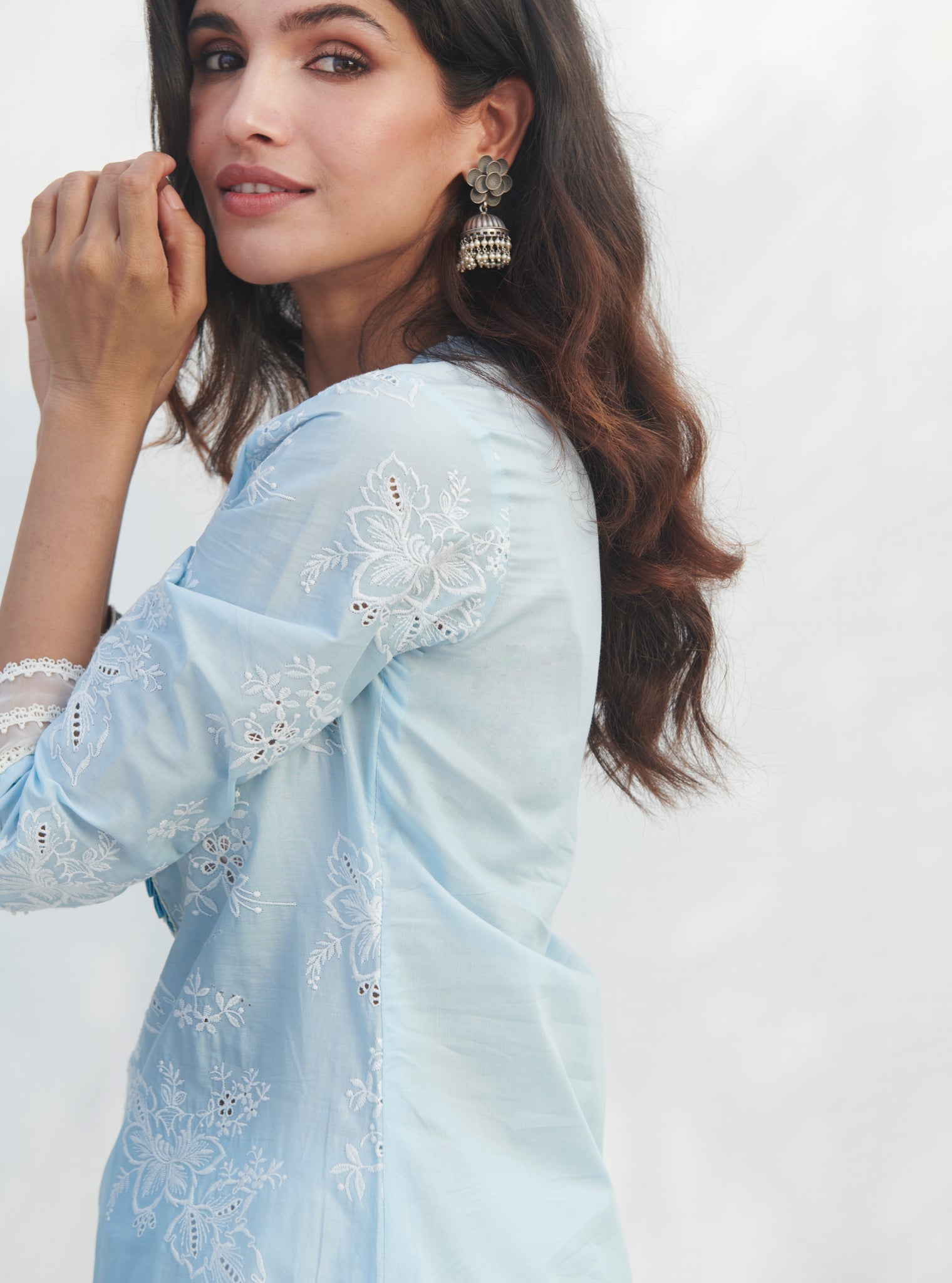 Verlem Supima Cotton Blue Kurta Set