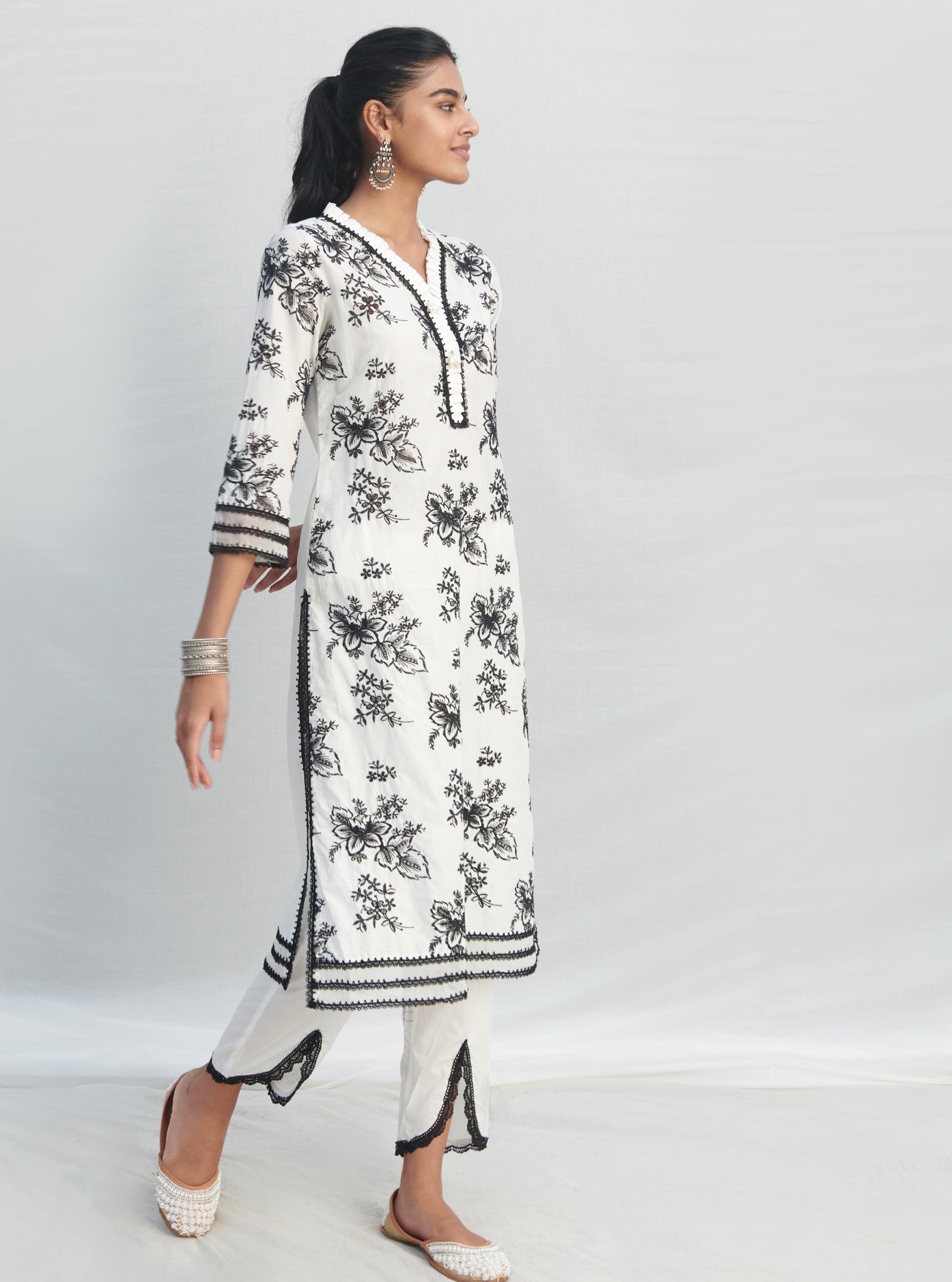 Verlem Supima Cotton White Kurta Set