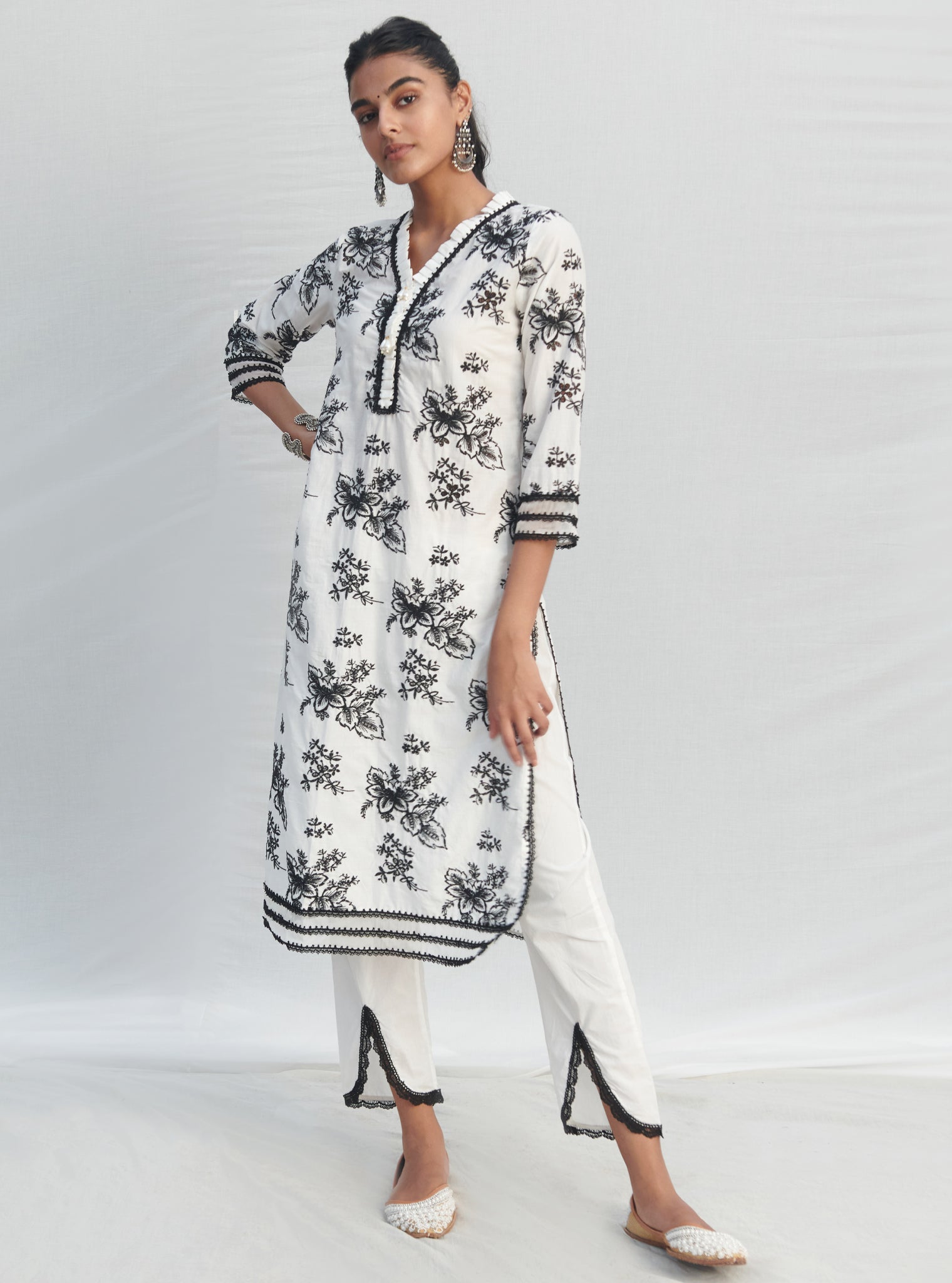 Verlem Supima Cotton White Kurta Set