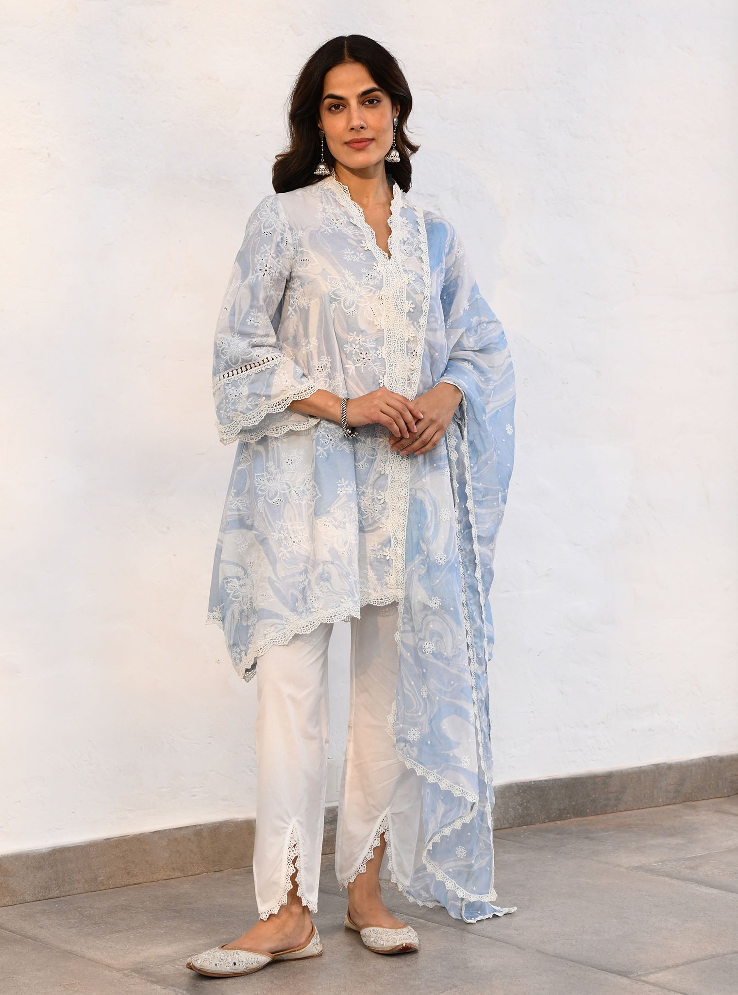 Marble Verona Supima Cotton Blue Kurta Set