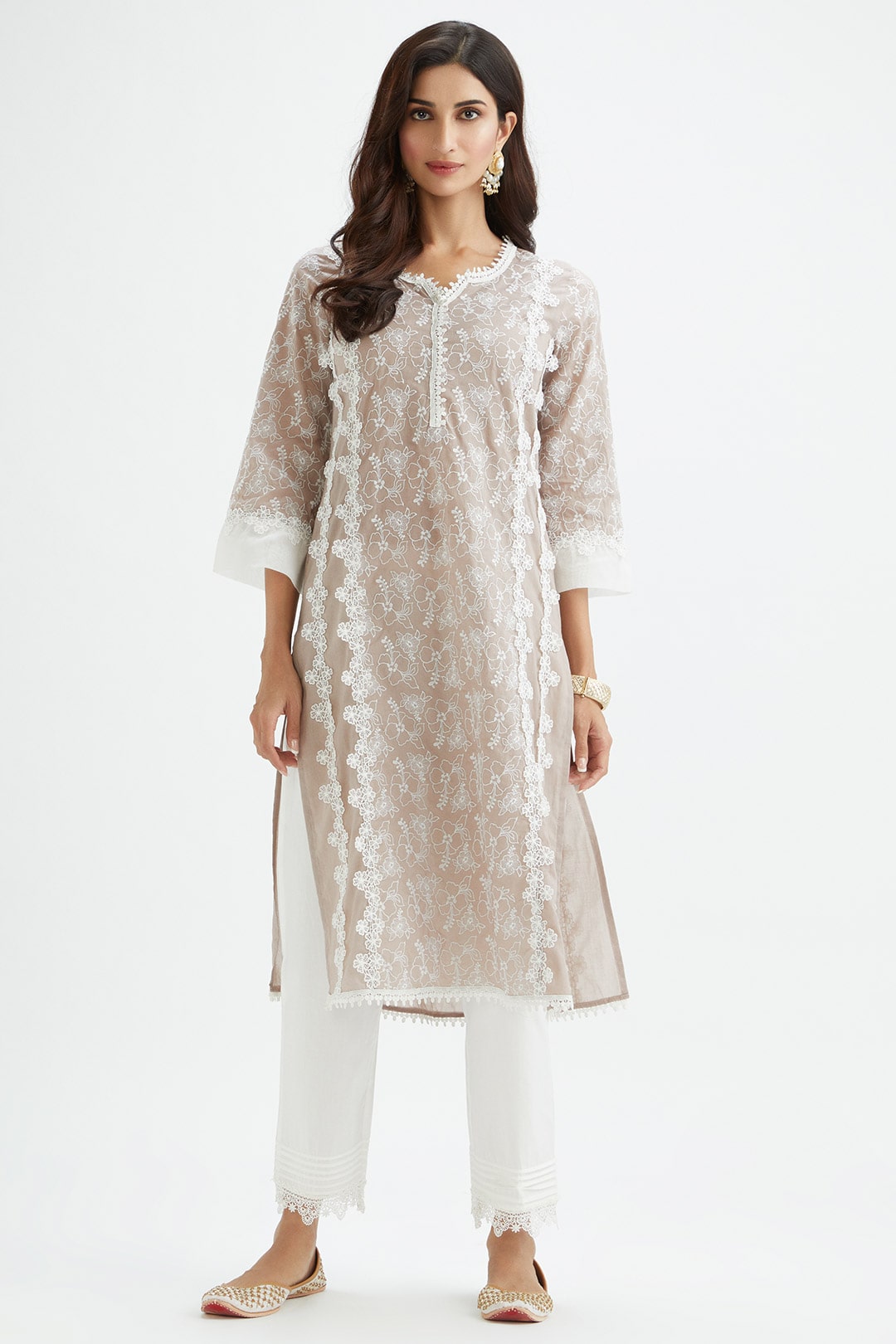 Mulmul Supima Cotton Vireo Dark Grey Kurta