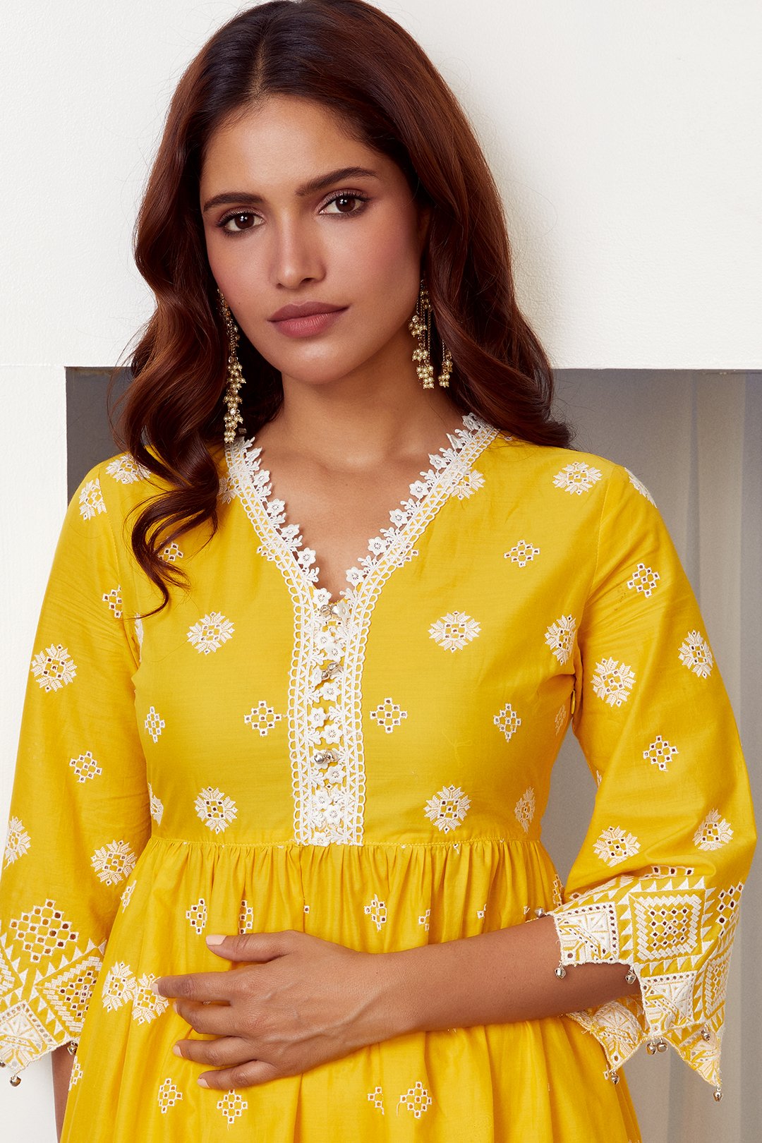 Warm Glow Supima Cotton Mango Kurta with Palazzo Set