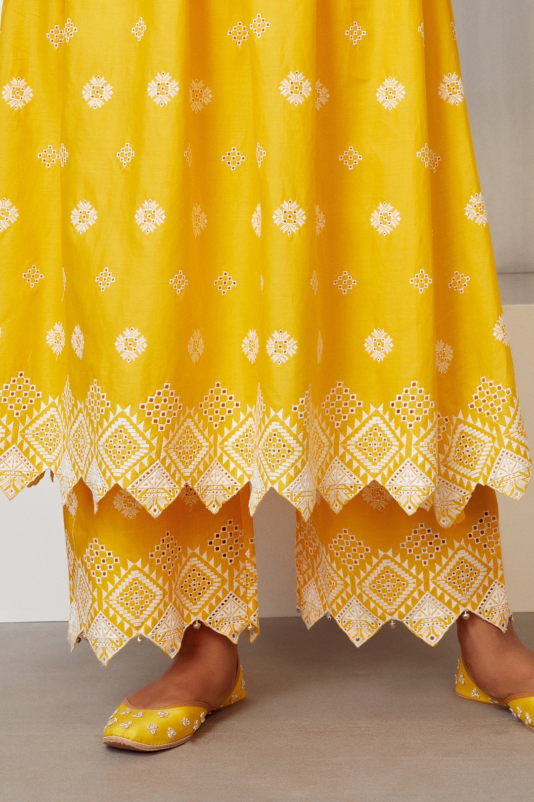 Warm Glow Supima Cotton Mango Kurta with Palazzo Set