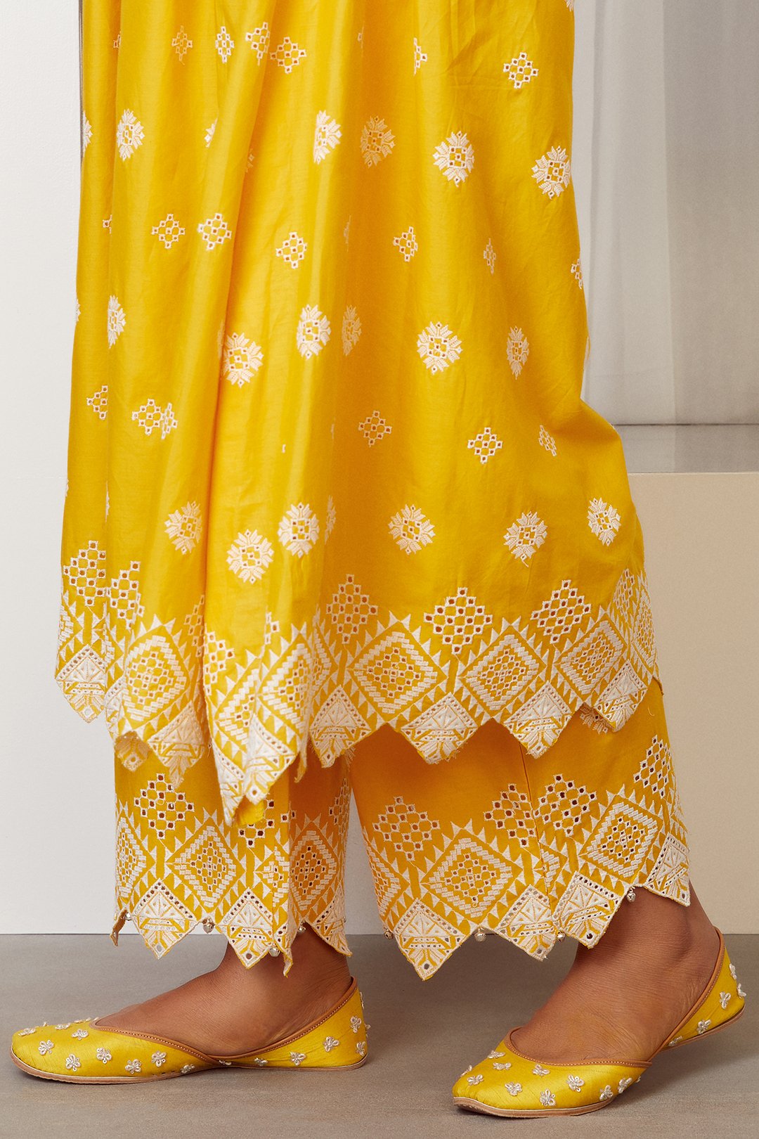 Warm Glow Supima Cotton Mango Kurta with Palazzo Set