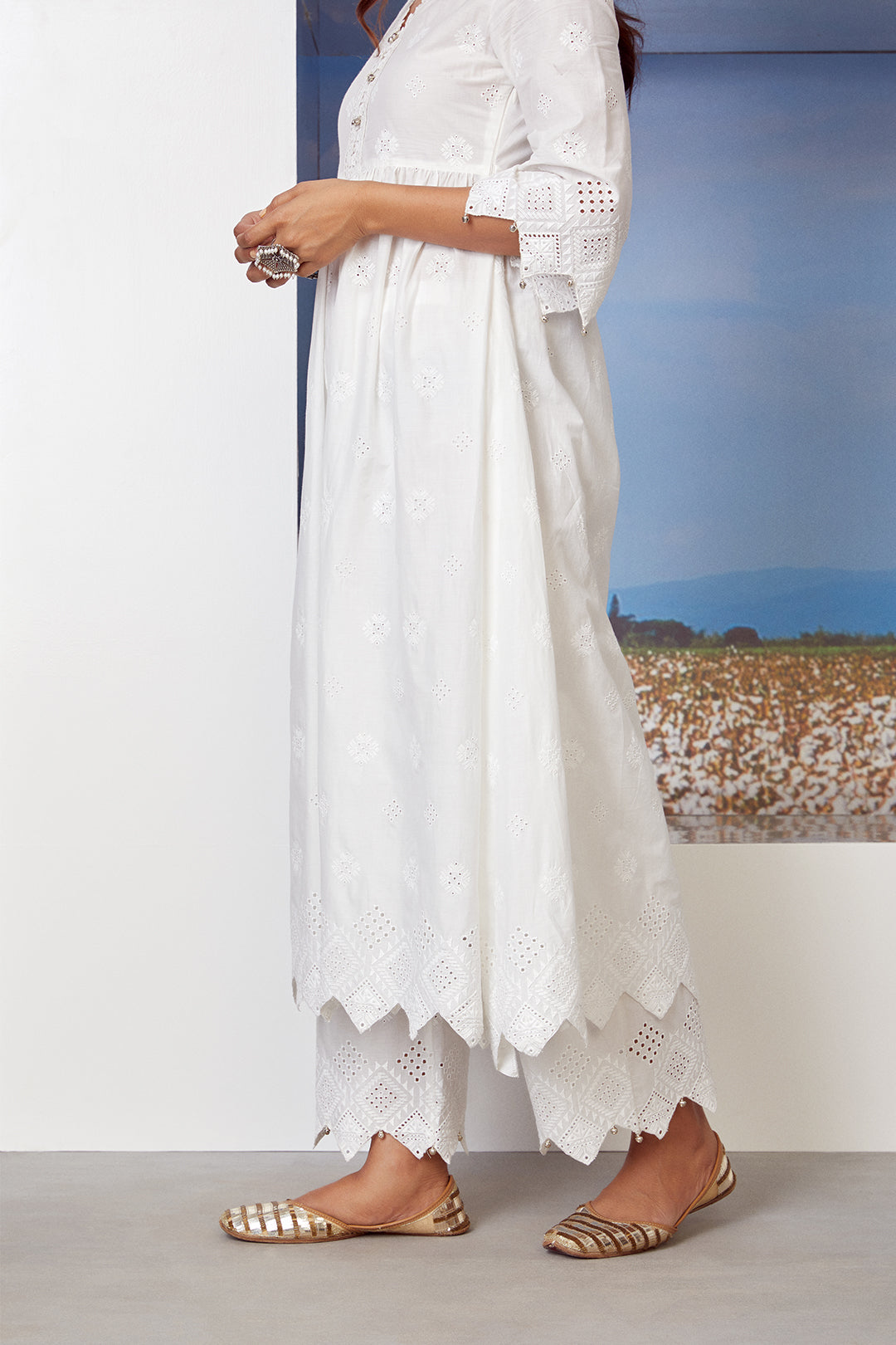 Warm Glow Supima Cotton Kurta with Palazzo Set