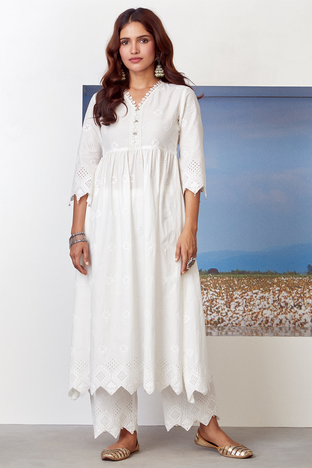 Warm Glow Supima Cotton Kurta with Palazzo Set