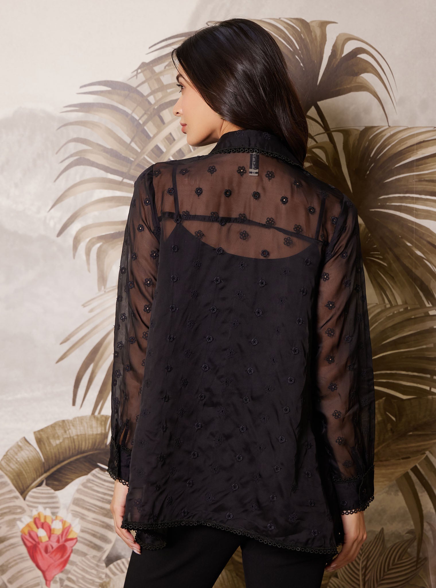 Adonis Organza Black Shirt