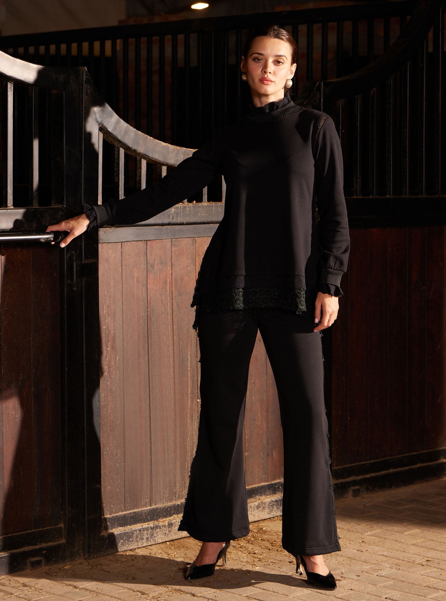 Meleta Spacer Black Co-ord Set