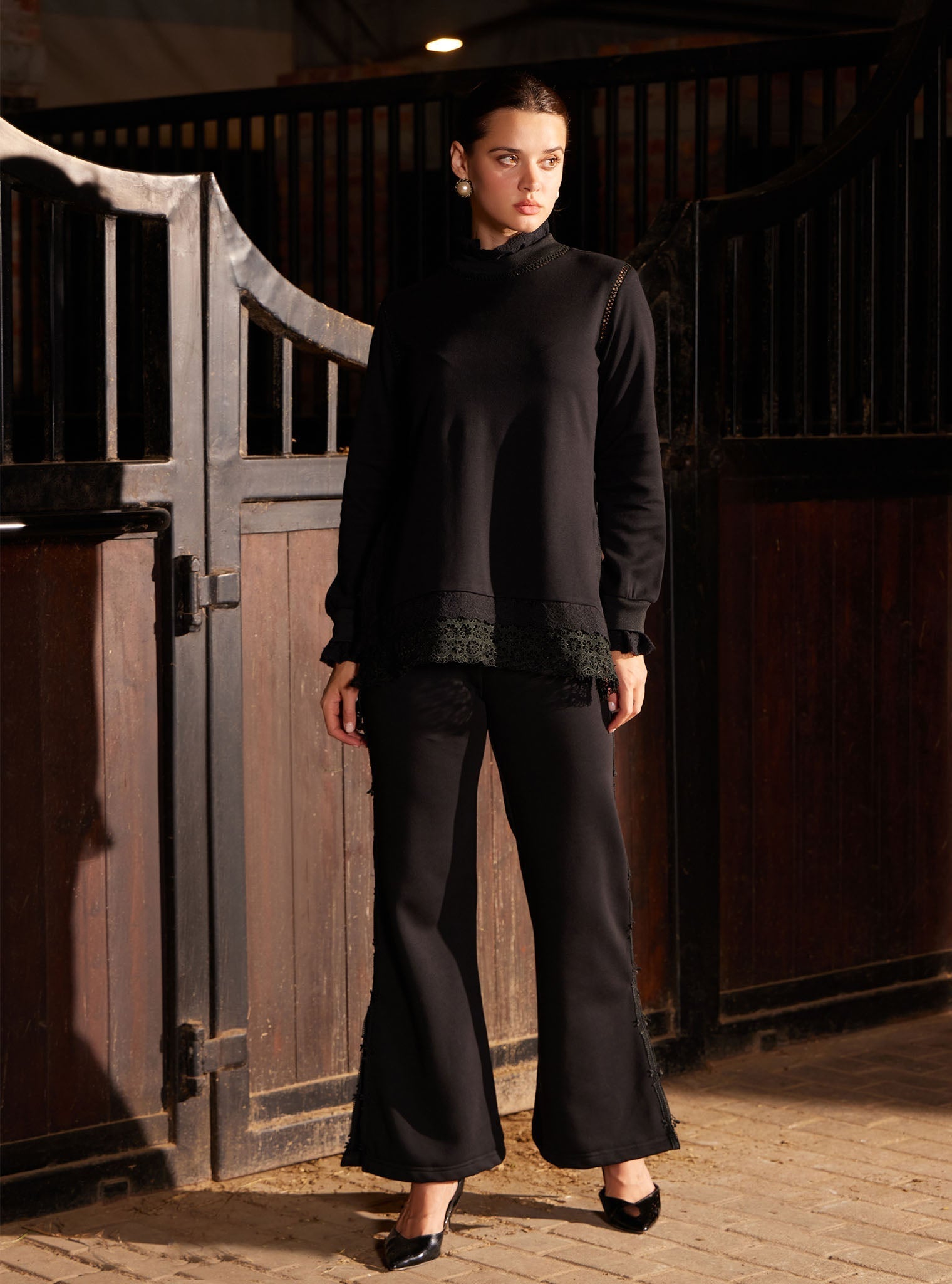 Meleta Spacer Black Co-ord Set