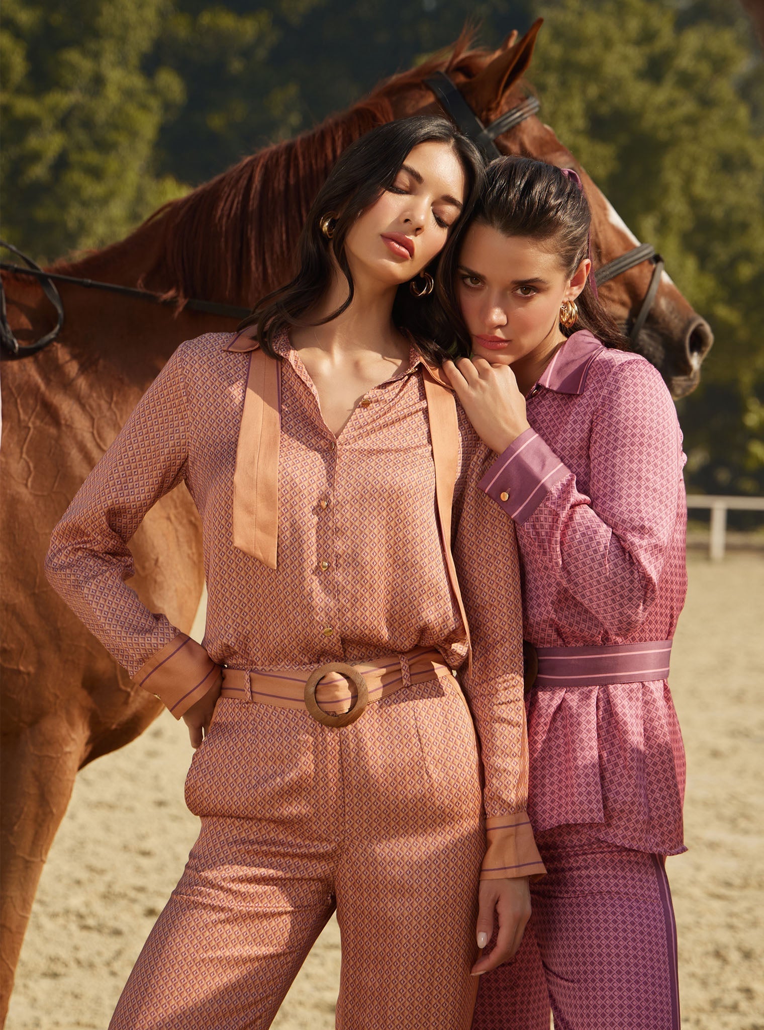 Eos Cupro Printed Pink Co-ord Set