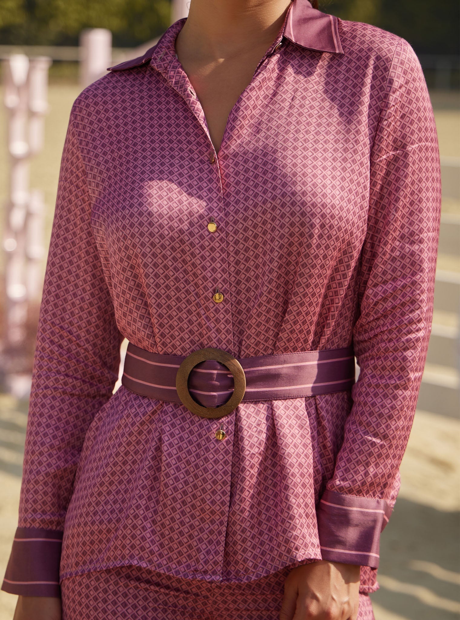 Eos Cupro Printed Pink Co-ord Set