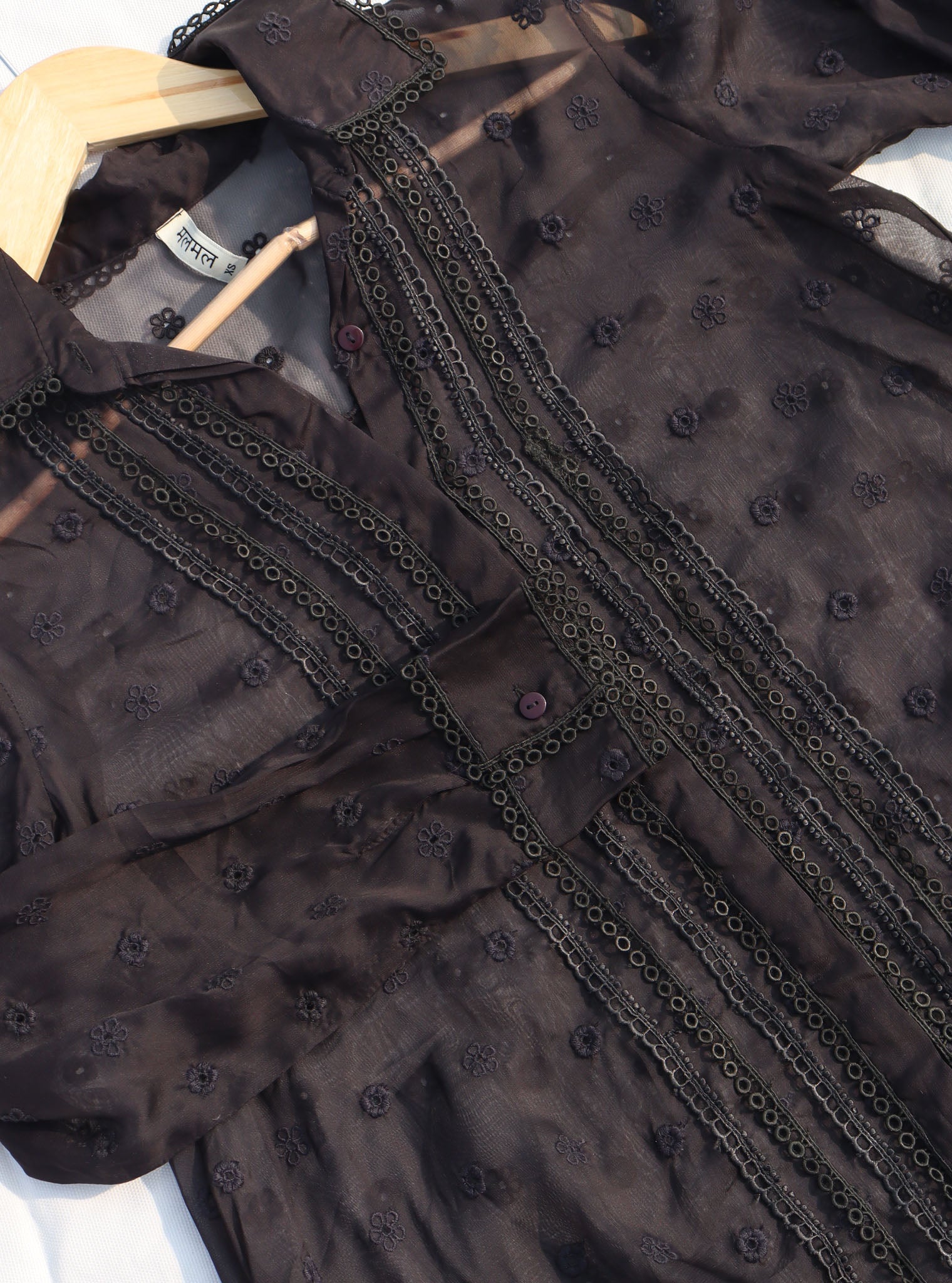 Adonis Organza Black Shirt