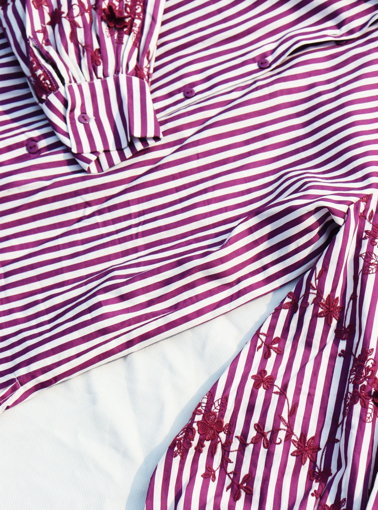 Astraea Pima Stripe Printed Purple Shirt