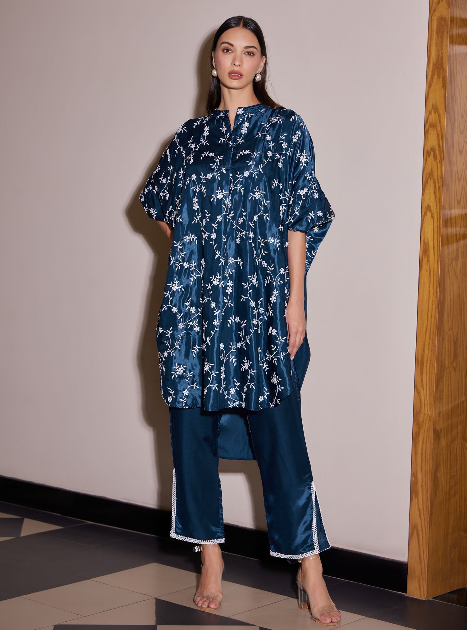 Pheme Modal Satin Navy Top