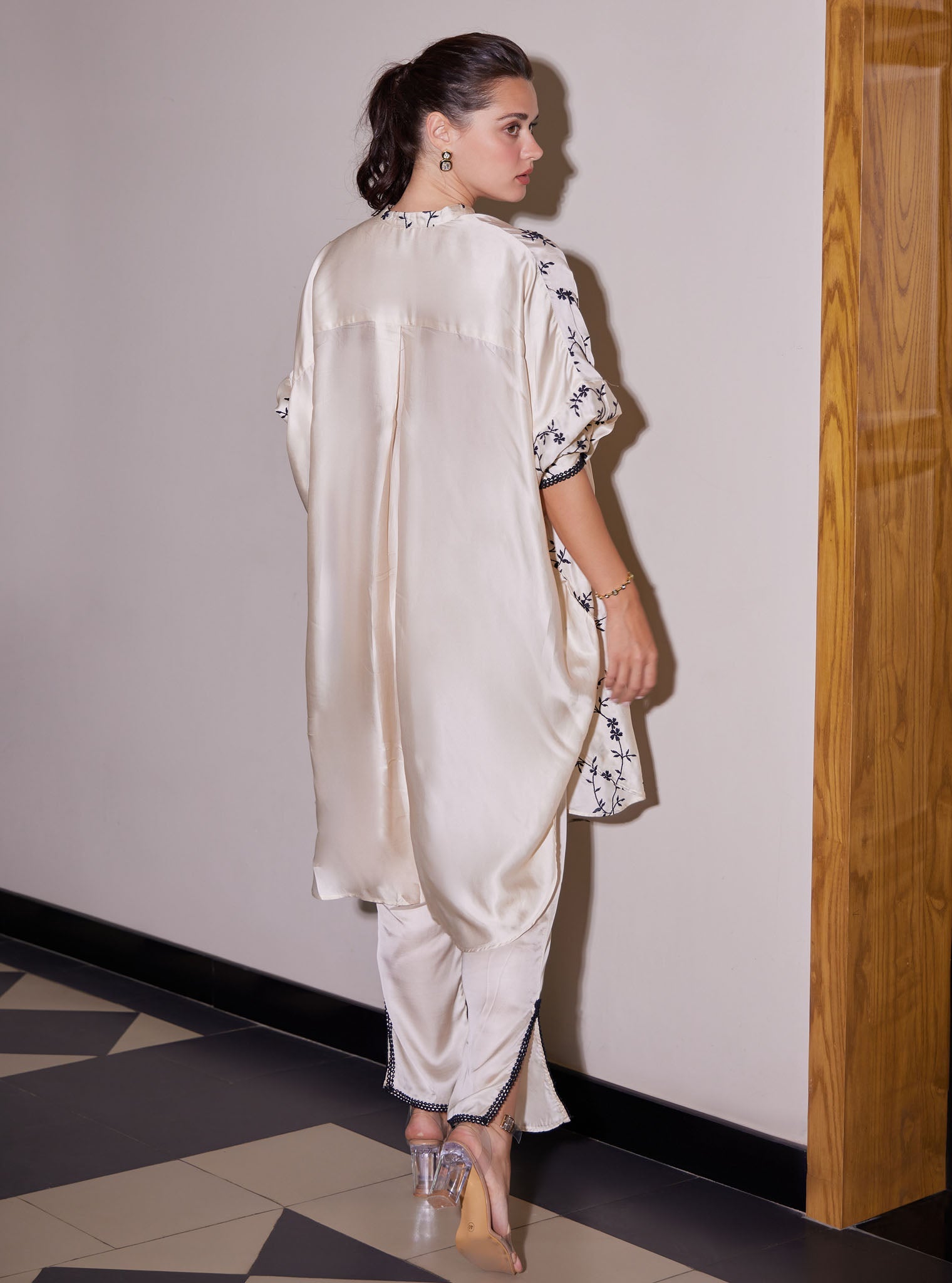 Pheme Luxe Satin Off White Top